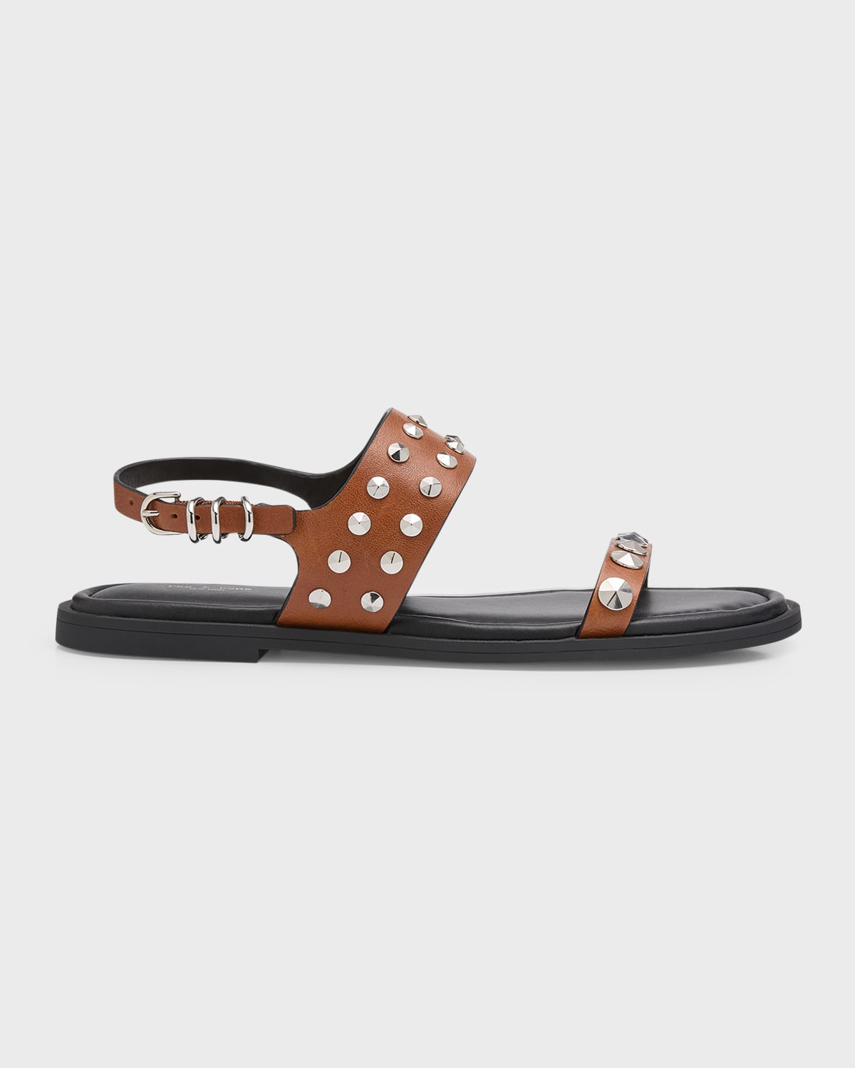 Shop Rag & Bone Geo Stud Leather Slingback Sandals In Saddle