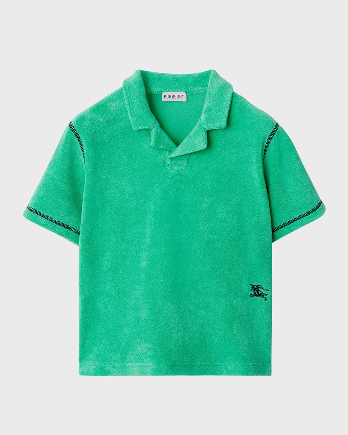 Burberry Kids' Baby Boy's, Little Boy's & Boy's Terry Cloth Polo Shirt In Bright Jade