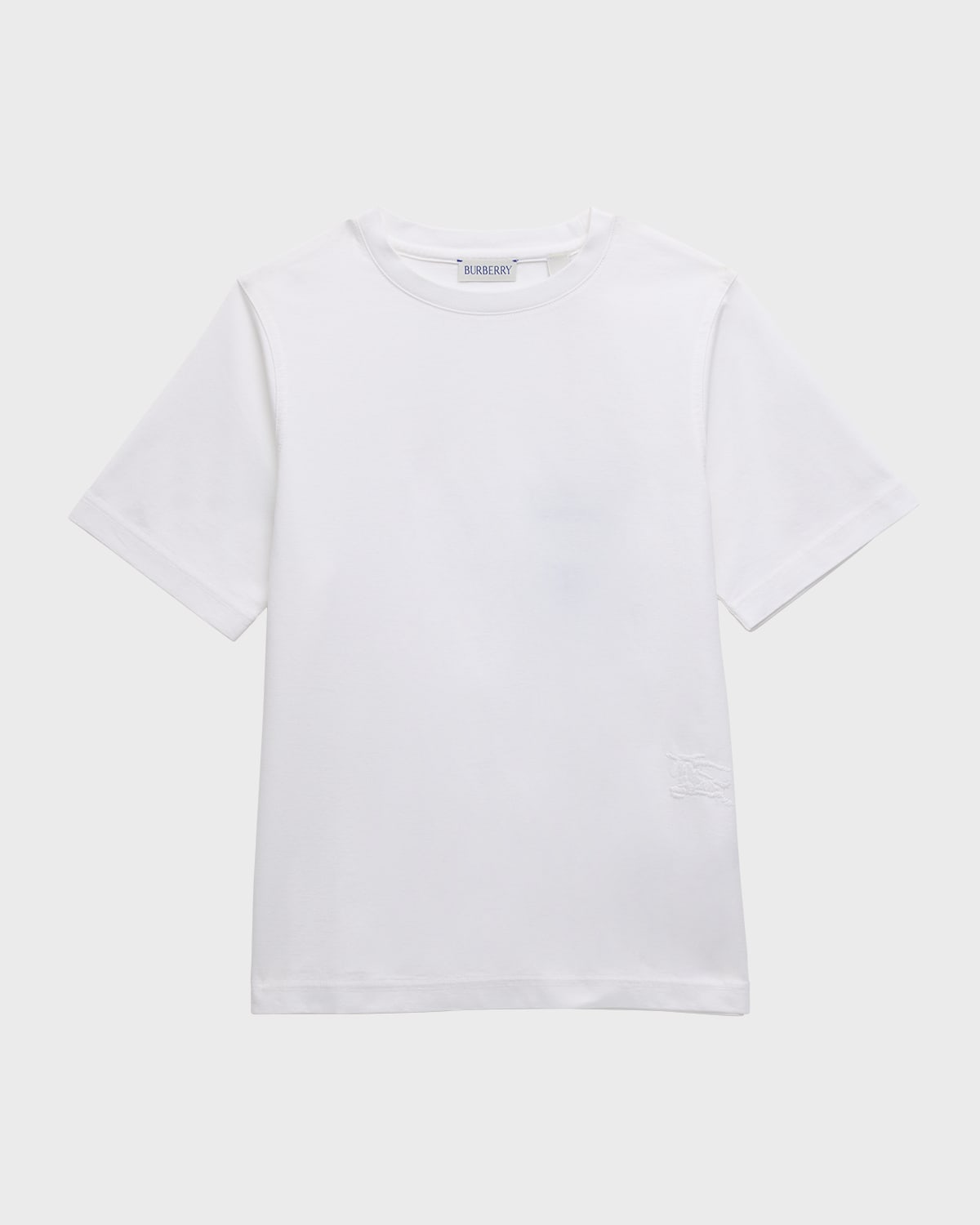Shop Burberry Boy's Cedar Equestrian Knight T-shirt In White