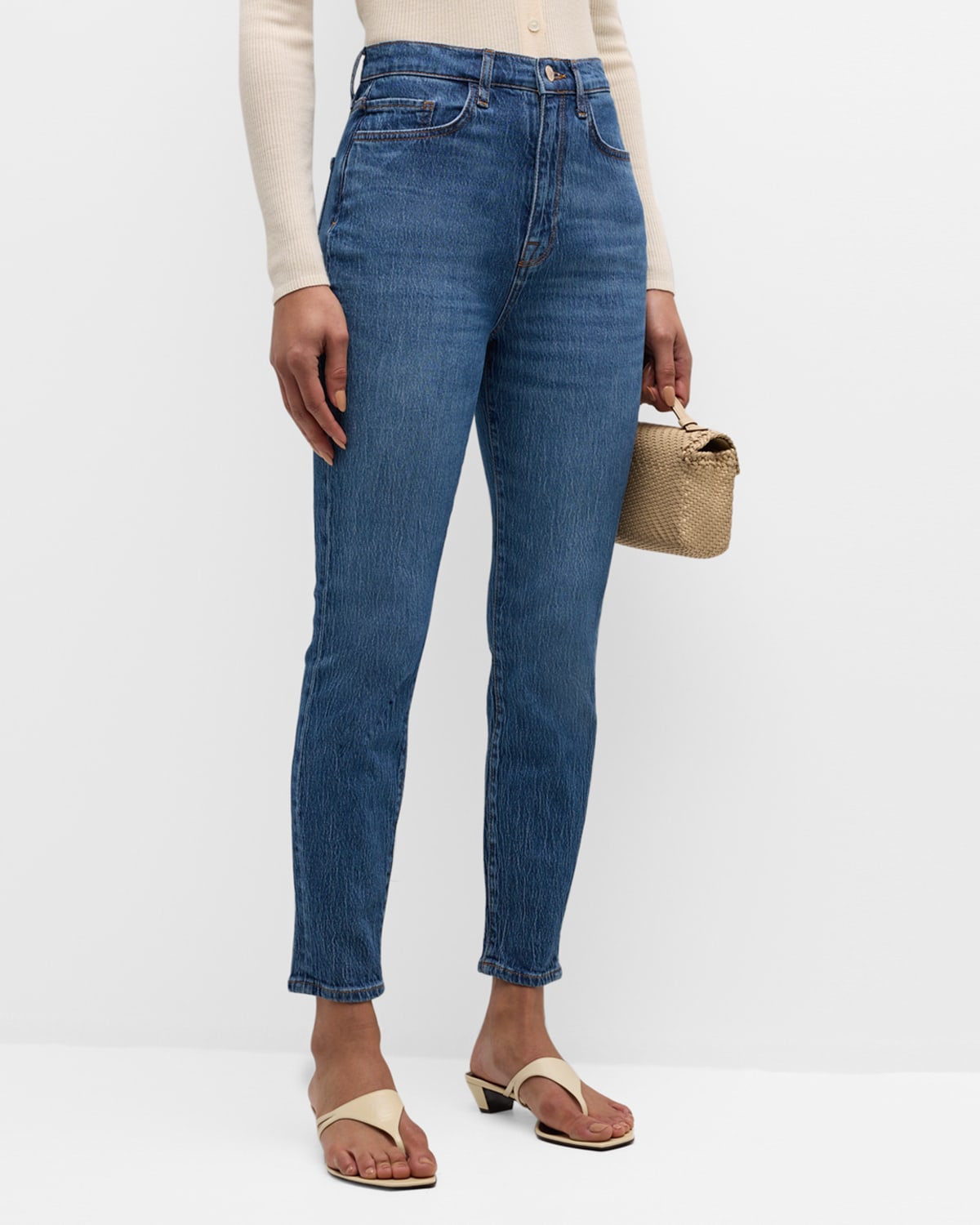 Shop Triarchy Ms. Ava High-rise Retro Skinny Jeans In Medium Indigo