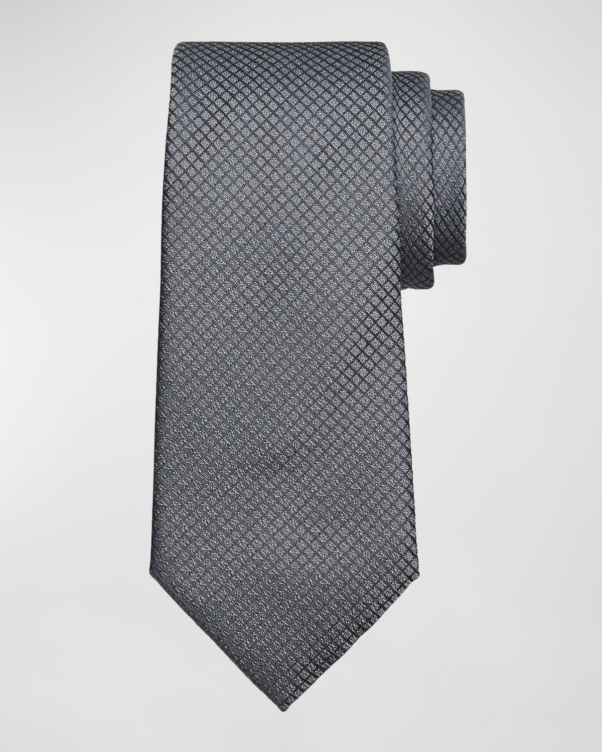 Shop Emporio Armani Men's Tonal Jacquard Silk Tie In Gray