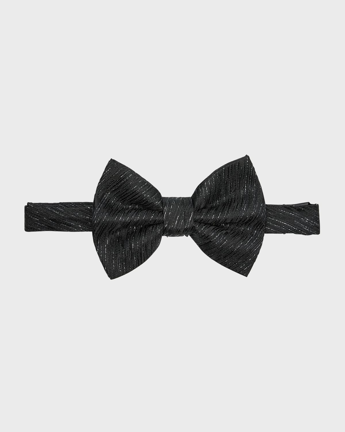 Emporio Armani Men's Papillon Annodato Silk Bow Tie In Solid Black