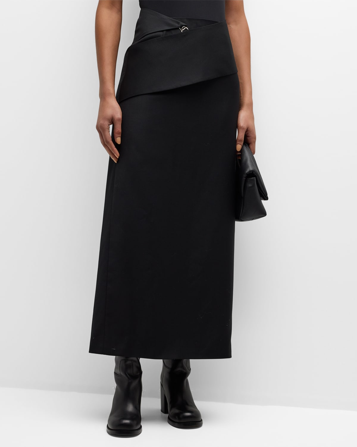 Shop Wynn Hamlyn Harry Waist-wrap Maxi Skirt In Black
