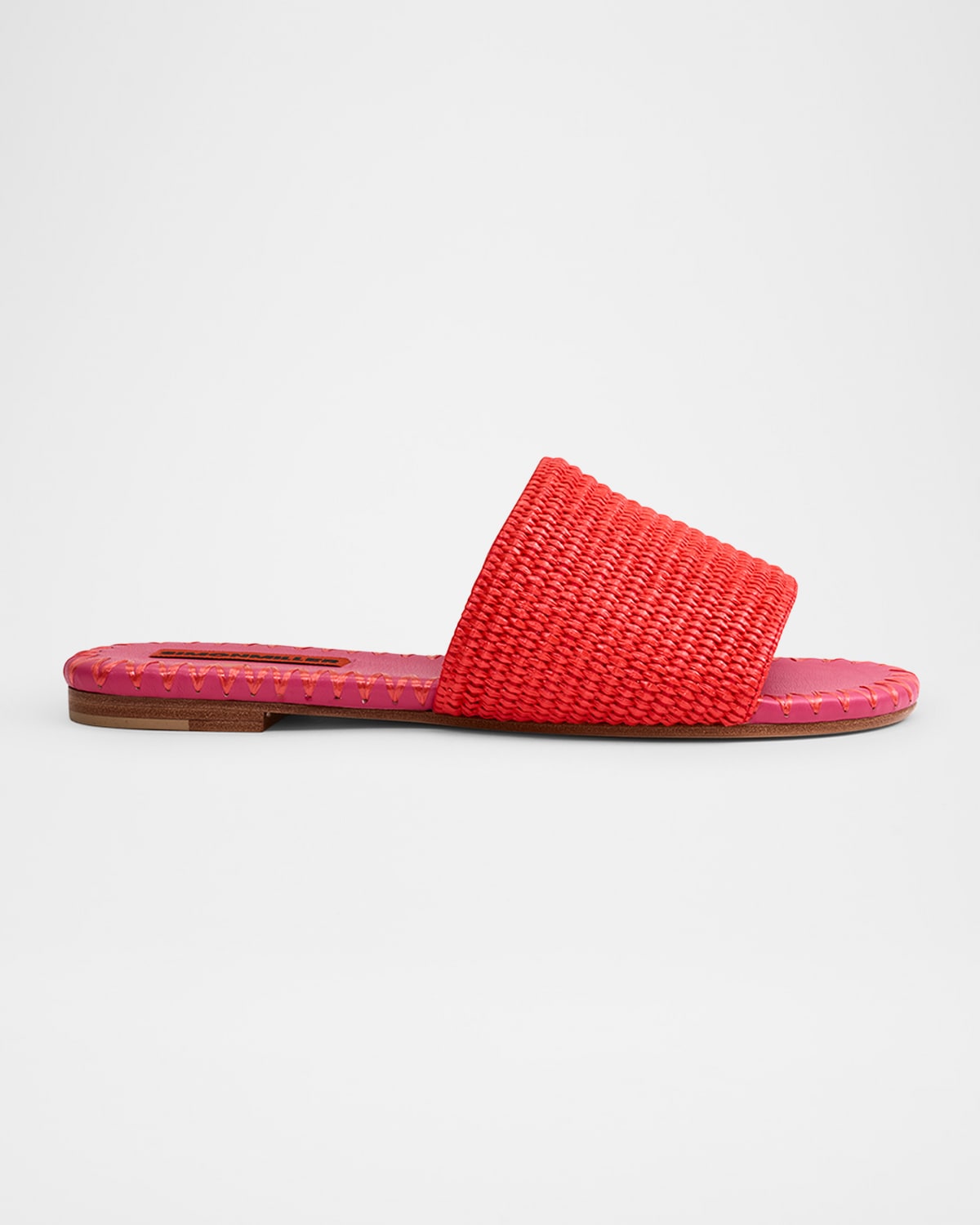 SIMONMILLER Salerno Raffia Flat Slide Sandals
