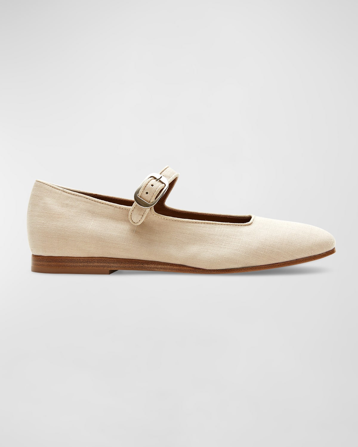 Le Monde Beryl Grosgrain-trimmed Velvet Mary Jane Ballet Flats In Beige