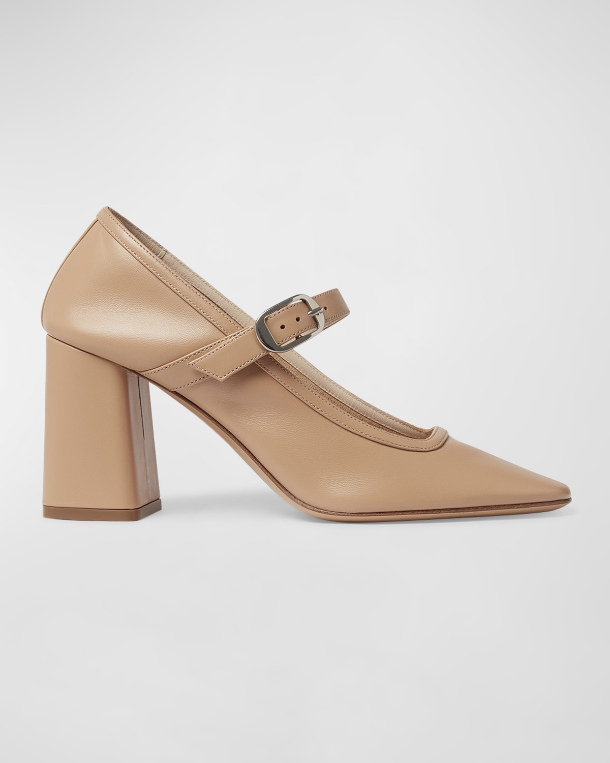 Le Monde Beryl Calfskin Mary Jane Ballerina Pumps In Fawn