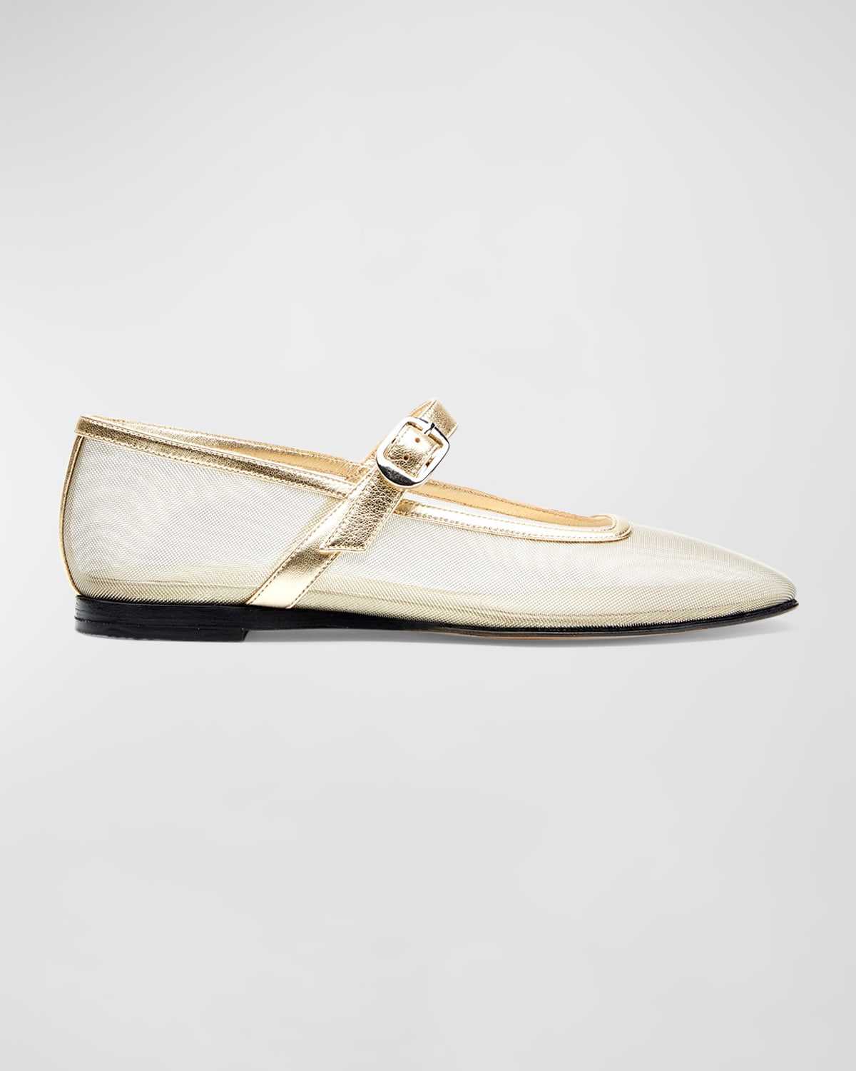Le Monde Beryl Mesh Mary Jane Ballet Flats In Gold