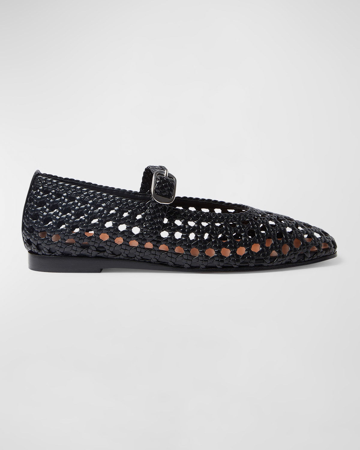 Shop Le Monde Beryl Woven Leather Mary Jane Ballerina Flats In Black