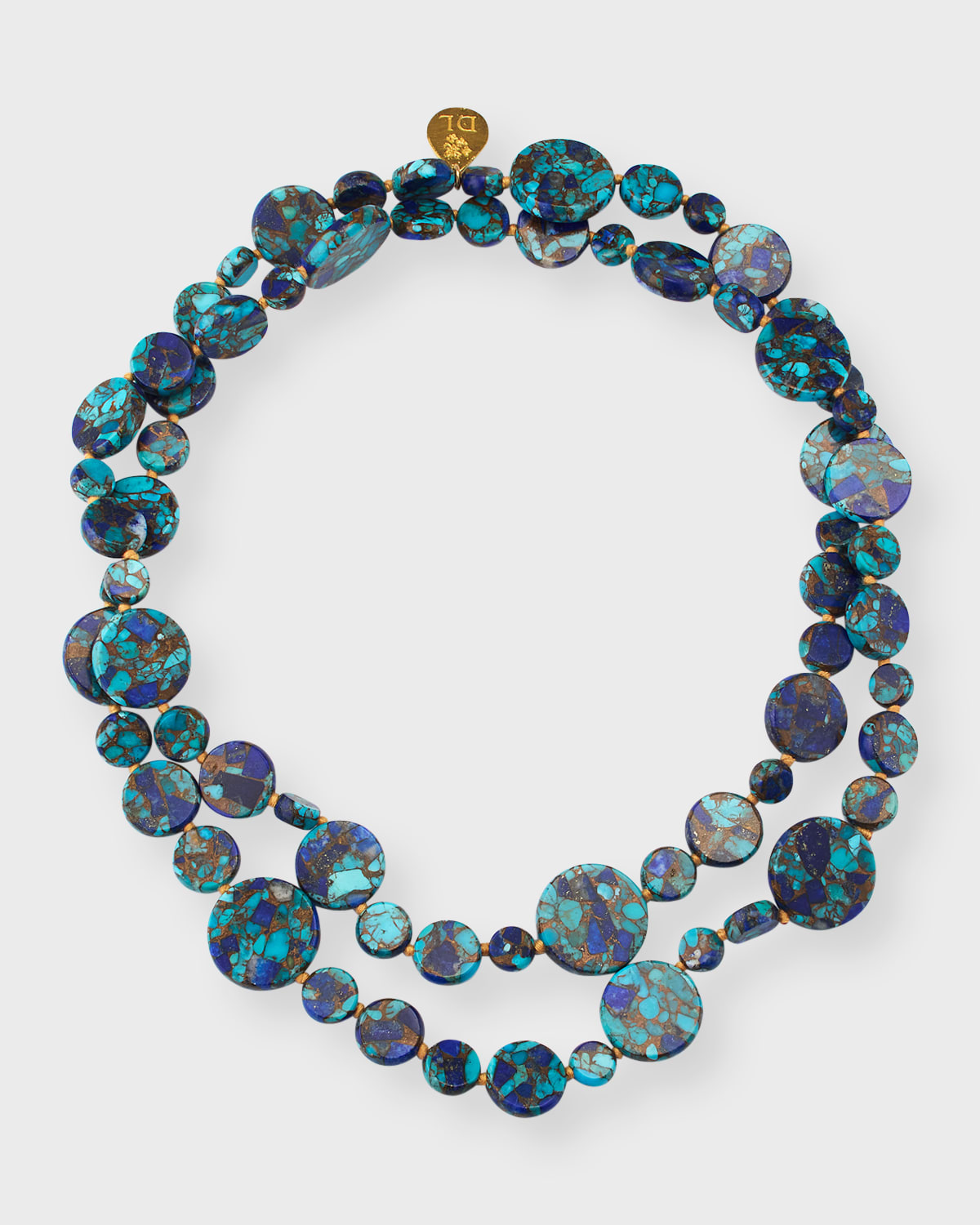 Devon Leigh Long Blue Coin Necklace, 36"l