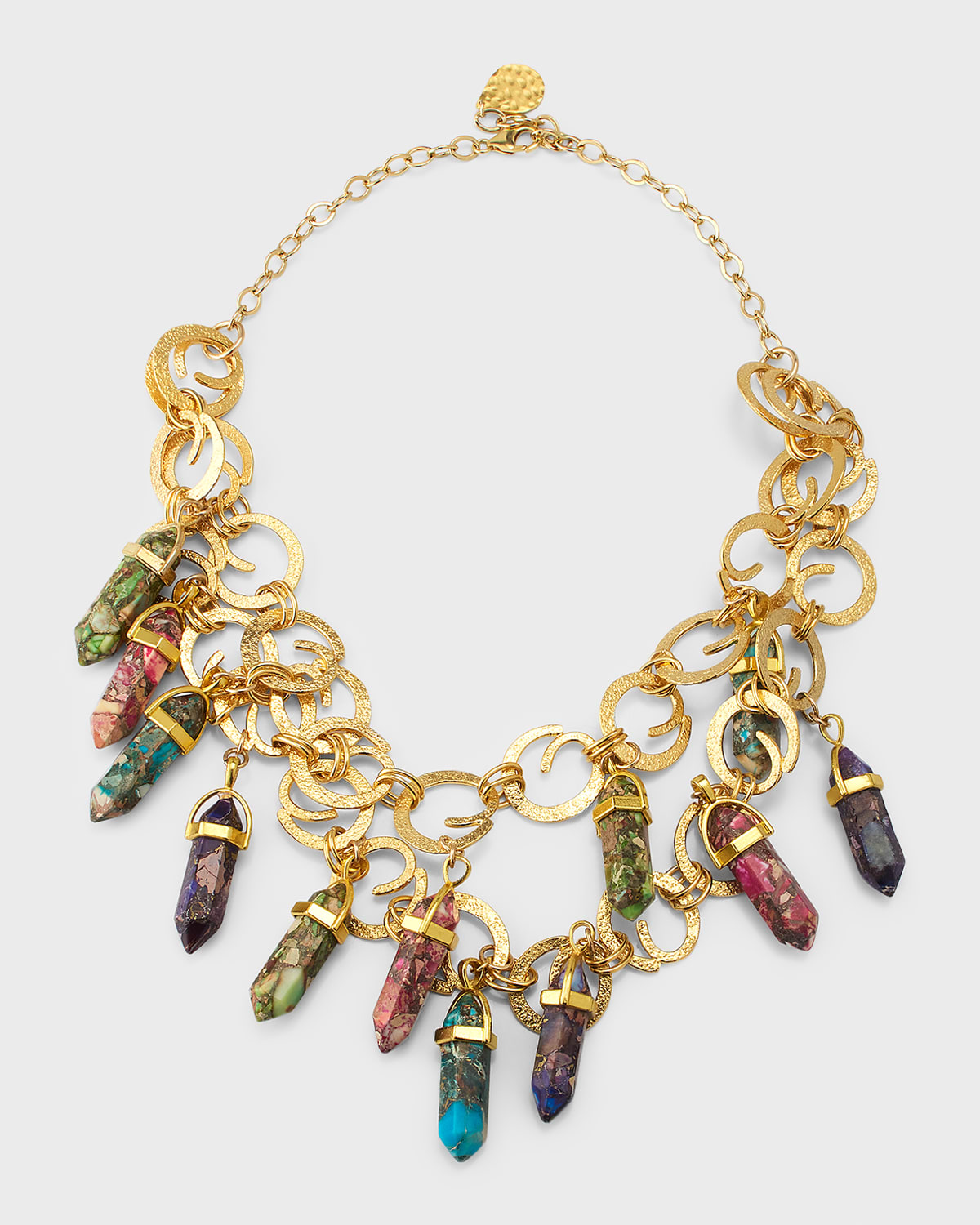Devon Leigh Multicolor Pendant Necklace In Gold