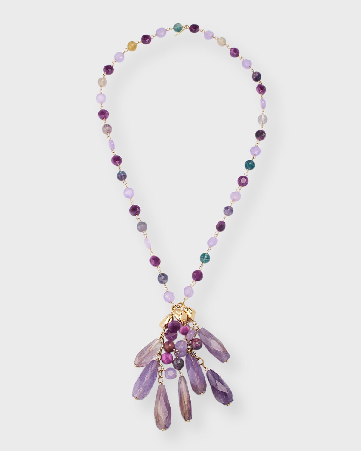 Pink Amethyst Fringe Necklace