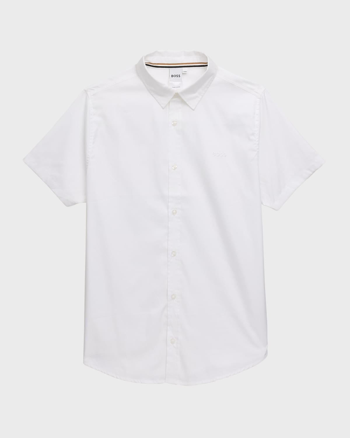 Shop Hugo Boss Boy's Short-sleeve Button Shirt, 4-16 In White