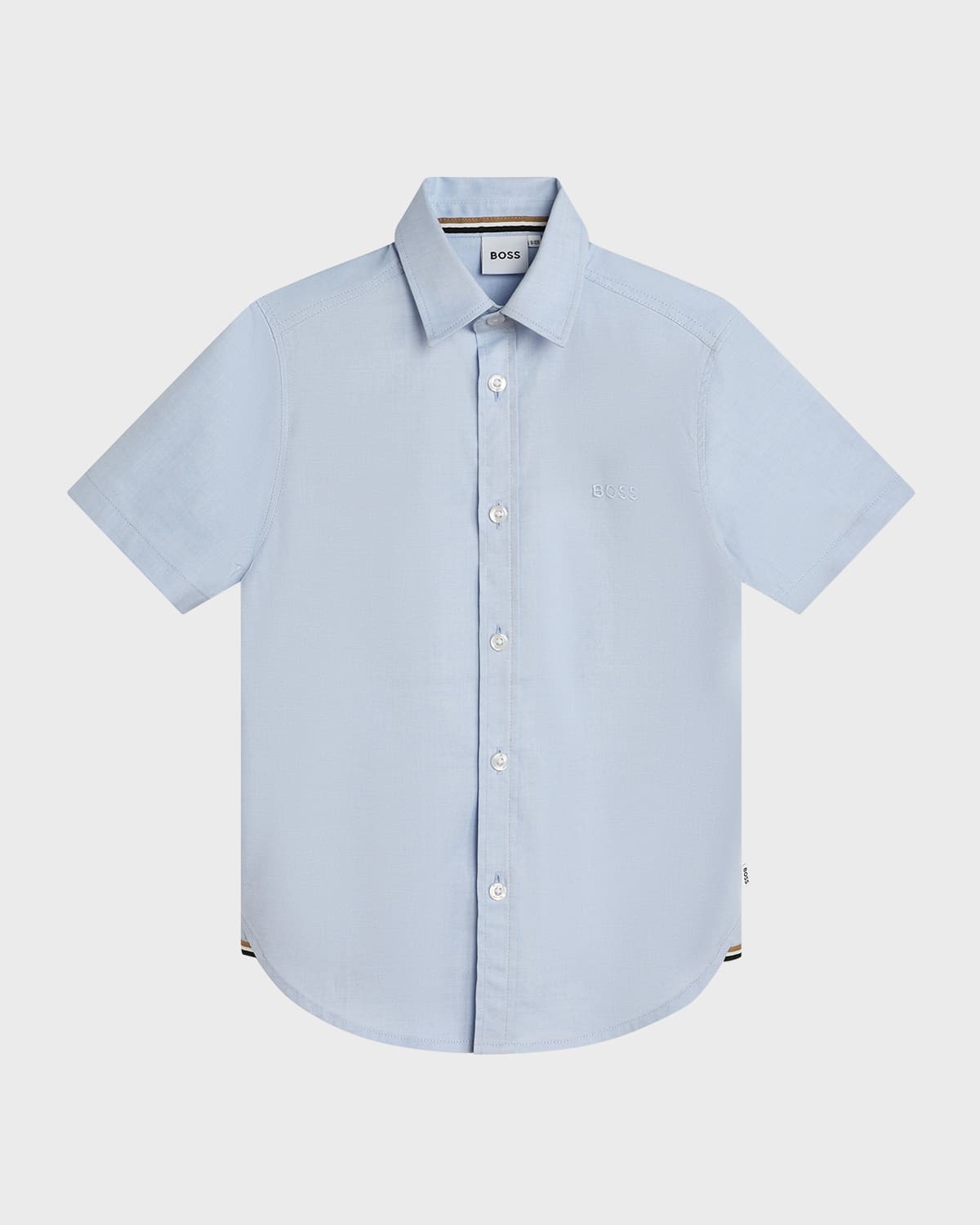Hugo Boss Boy's Short-sleeve Button Shirt, 4-16 In Pale Blue