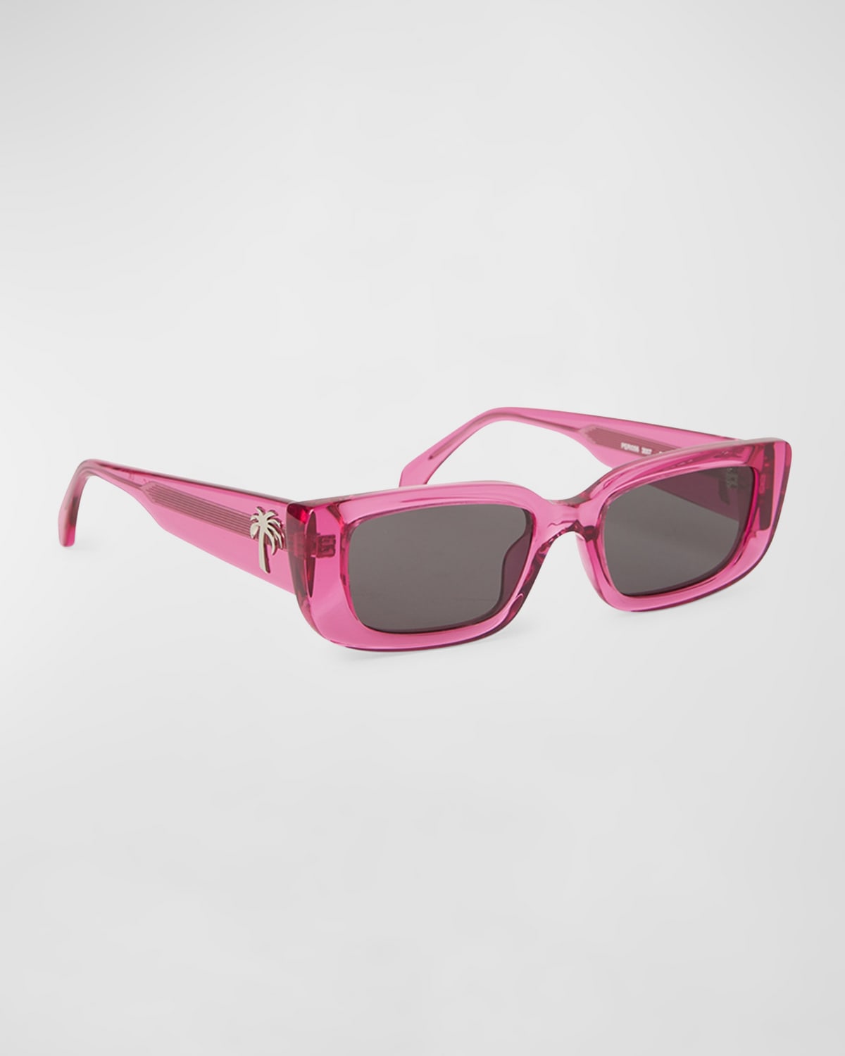 Palm Angels Yosemite Pink Acetate Rectangle Sunglasses