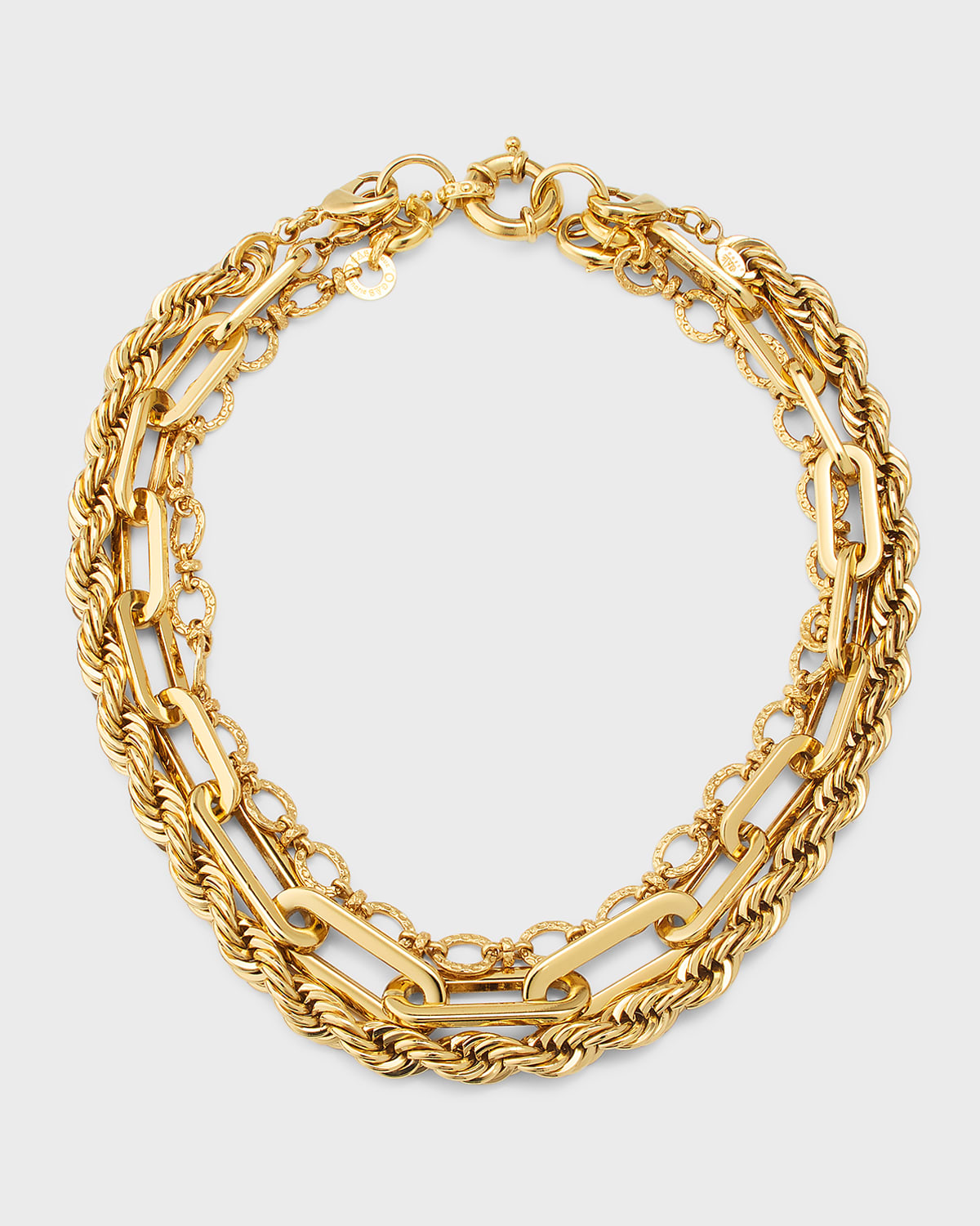 Shop Gas Bijoux Kamae 3 Row Necklace In Gold