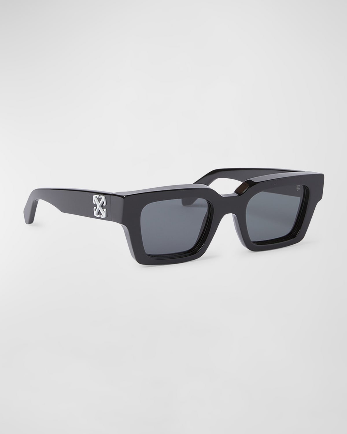 Shop Off-white Men's Virgil Acetate Square Sunglasses In 1007 Blackdk Grey
