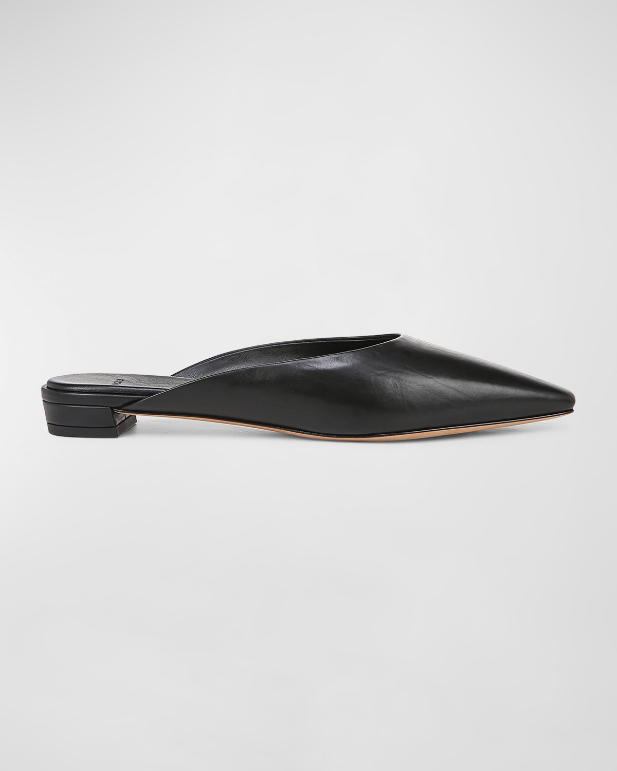 Shop Vince Ana Ana Leather Ballerina Mules In Black Leather