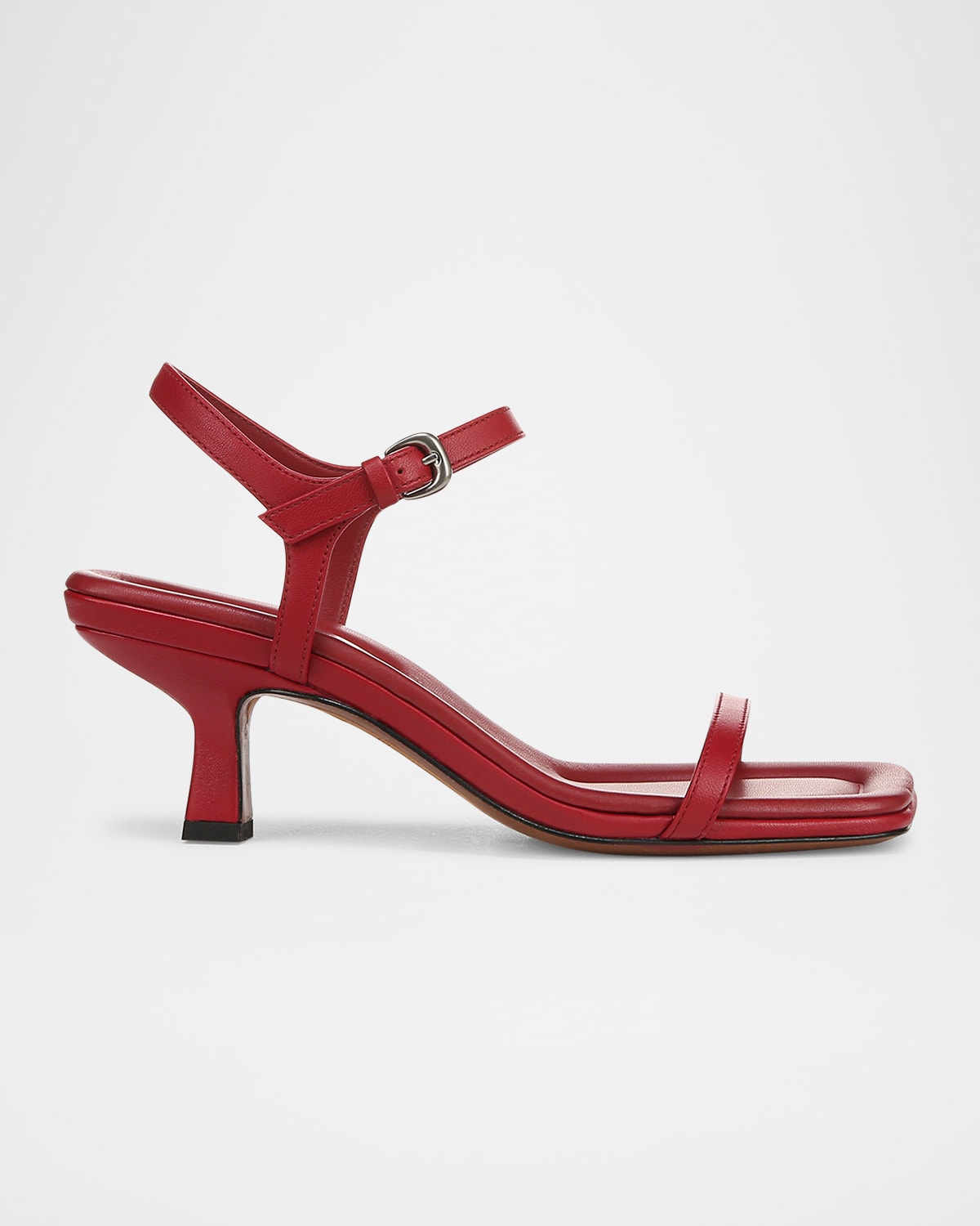 Coco Leather Kitten-Heel Sandals
