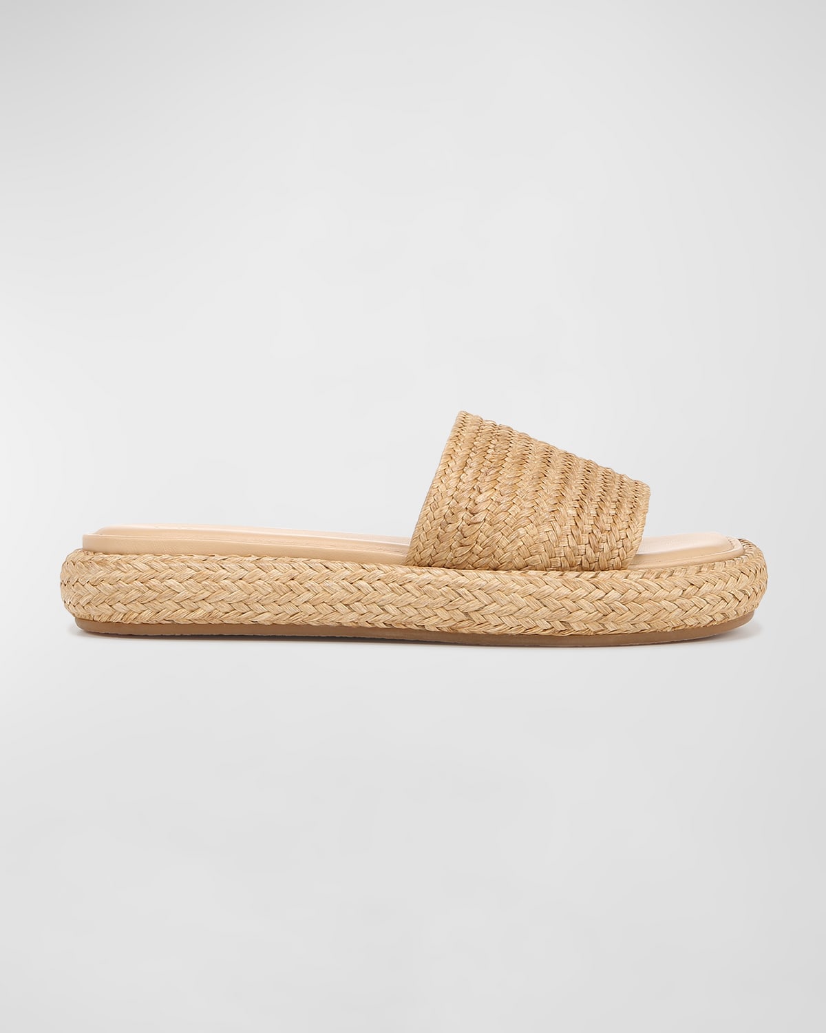 VINCE EVA RAFFIA EASY SLIDE SANDALS