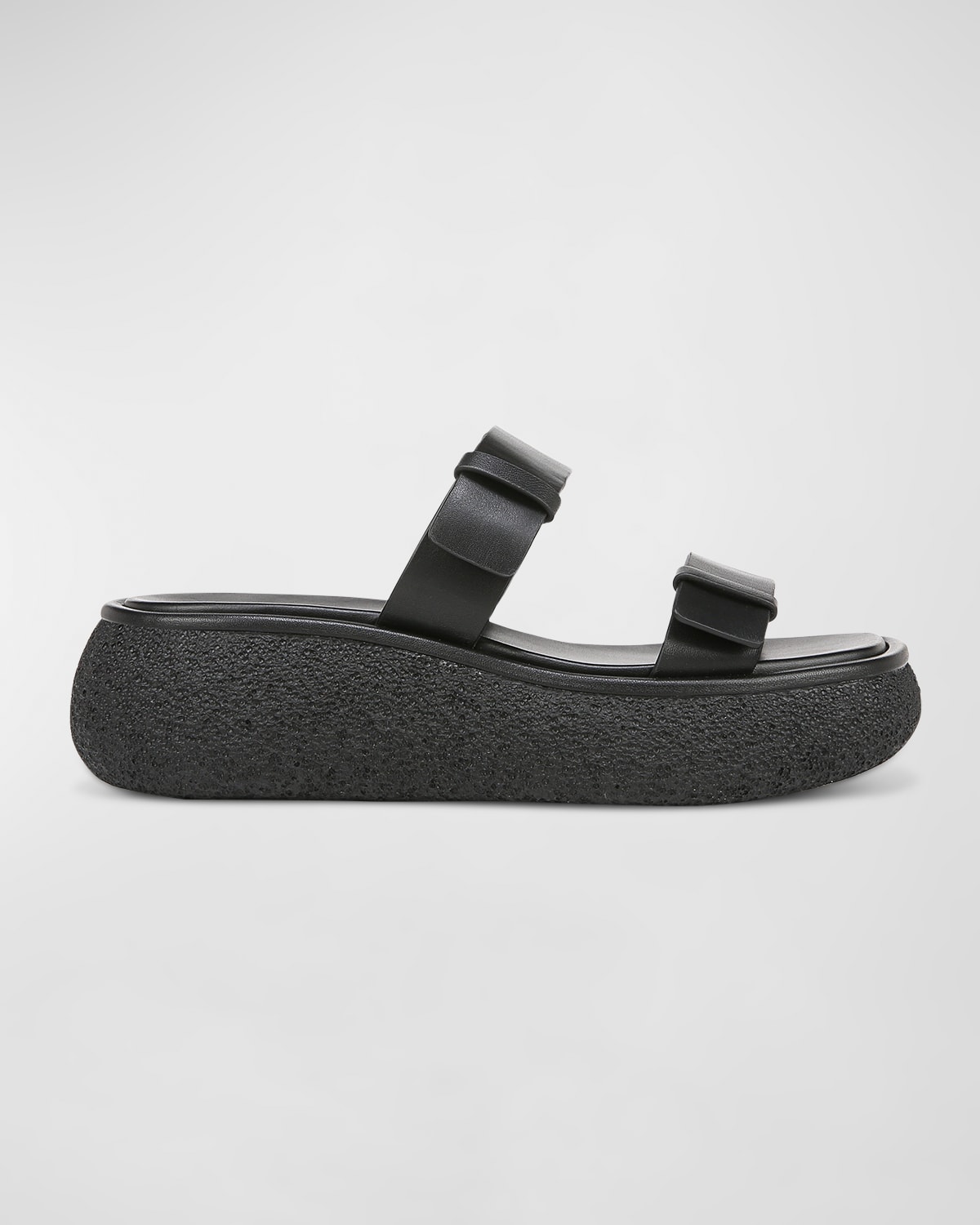 Vince Lagos Leather Dual-strap Platform Sandals In Black Leather