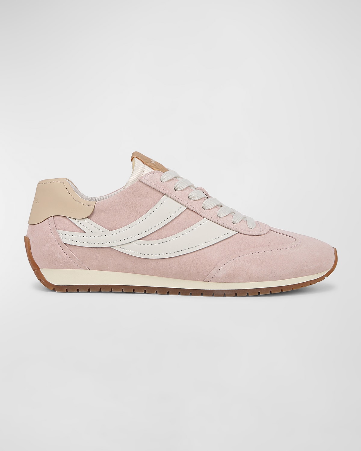 Shop Vince Oasis Mixed Leather Retro Sneakers In Rosewater Pink