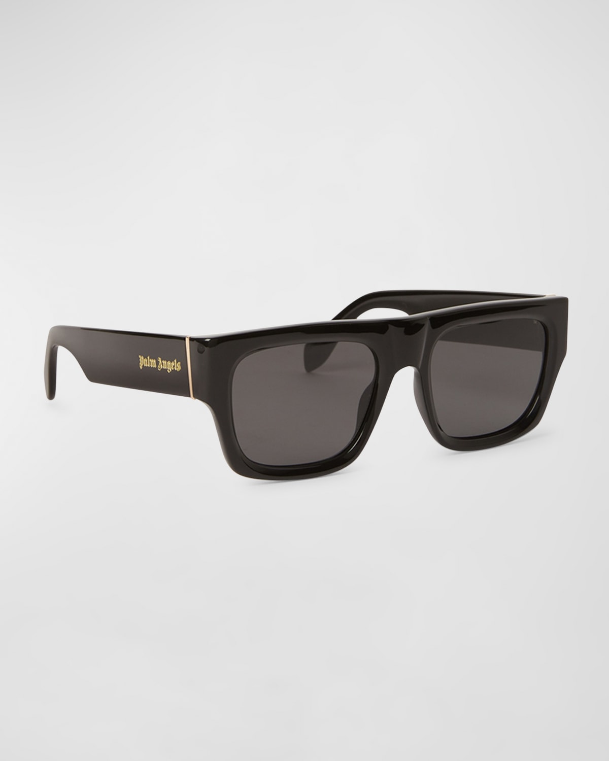 Shop Palm Angels Men's Pixley Acetate Rectangle Sunglasses In Black Dark Grey