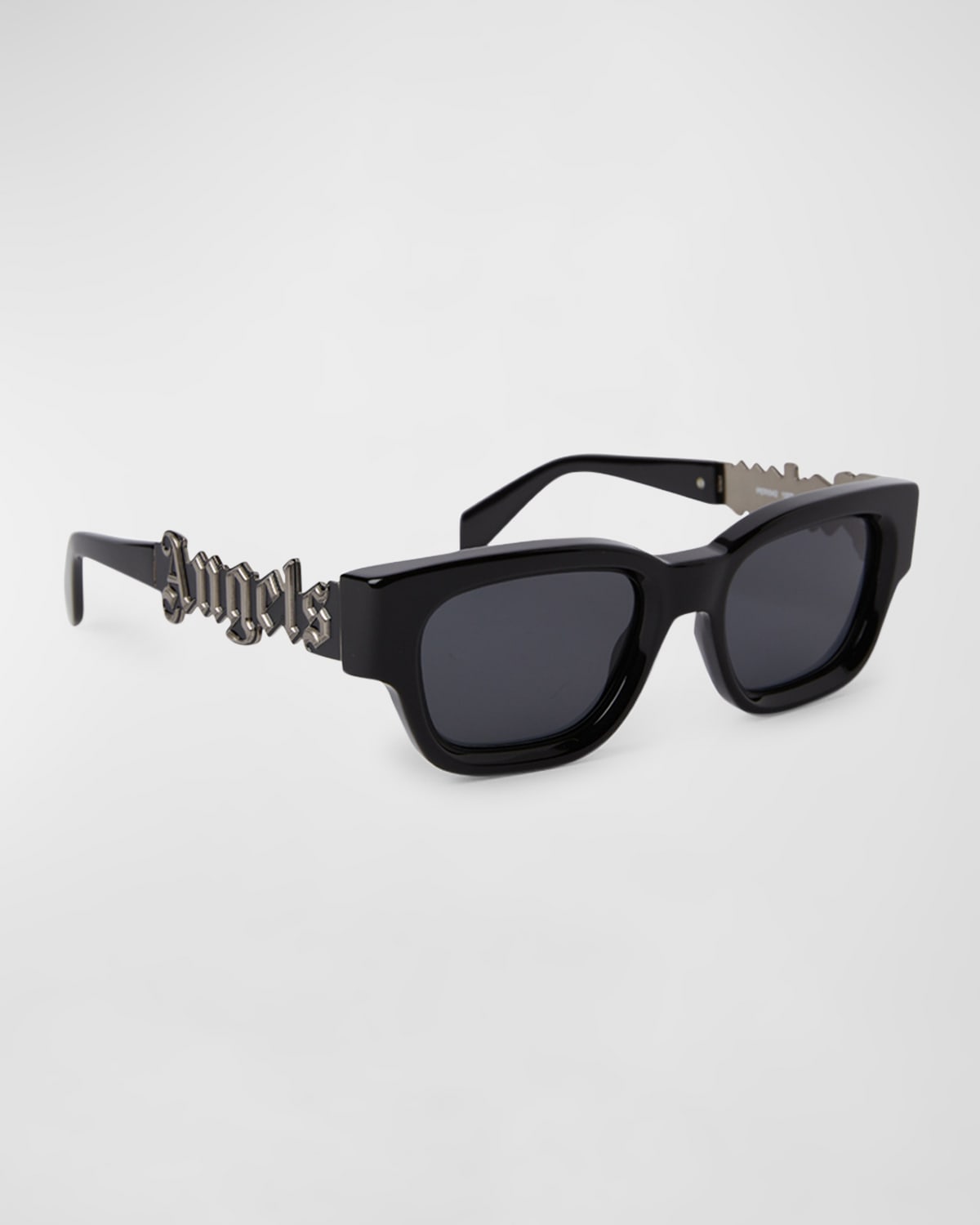 Shop Palm Angels Men's Posey Acetate Rectangle Sunglasses In Black Dark Grey