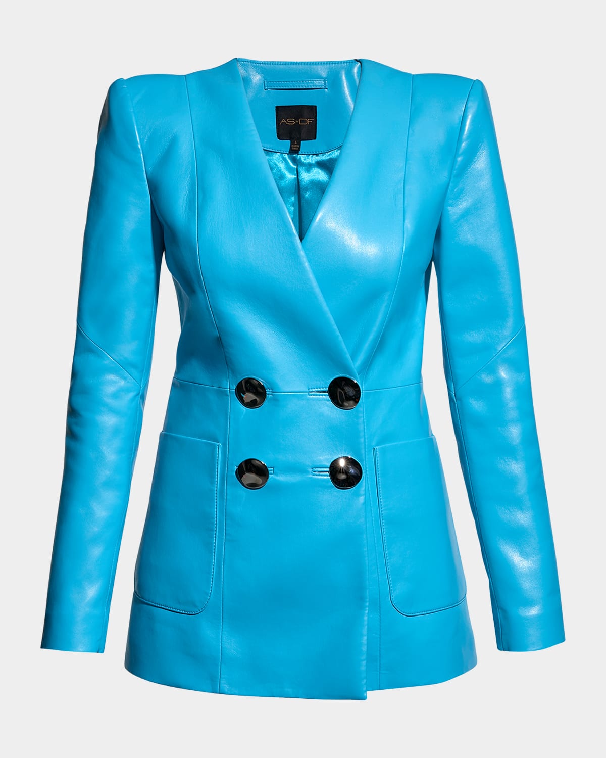 As By Df Claude Recycled Vegan Leather Blazer In Fiji Blue