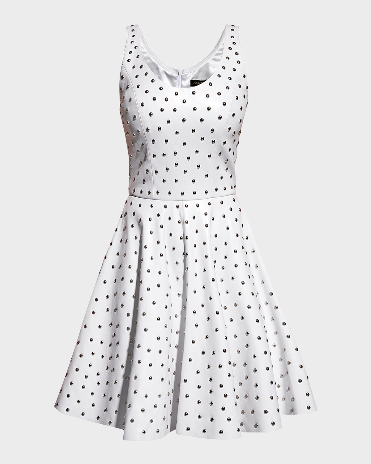 As By Df Margot Studded Upcycled Leather Dress In White