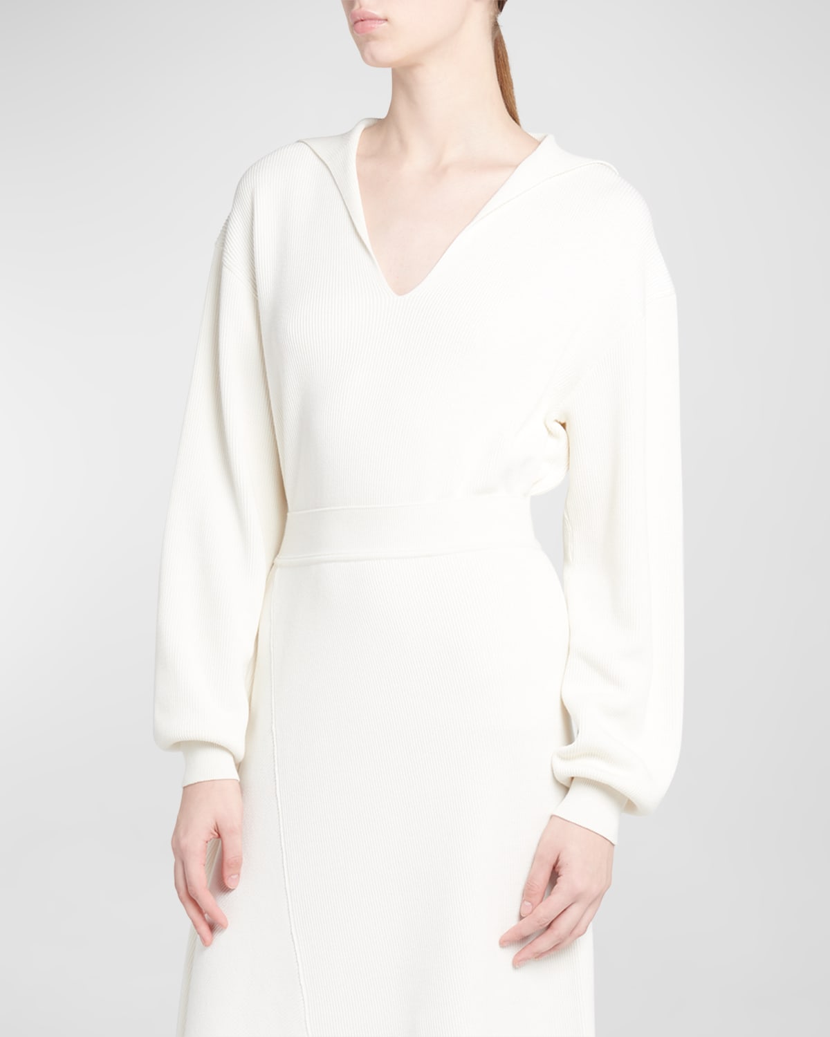 Shop Loro Piana Tazawa V-neck Polo Sweater In 1000 White