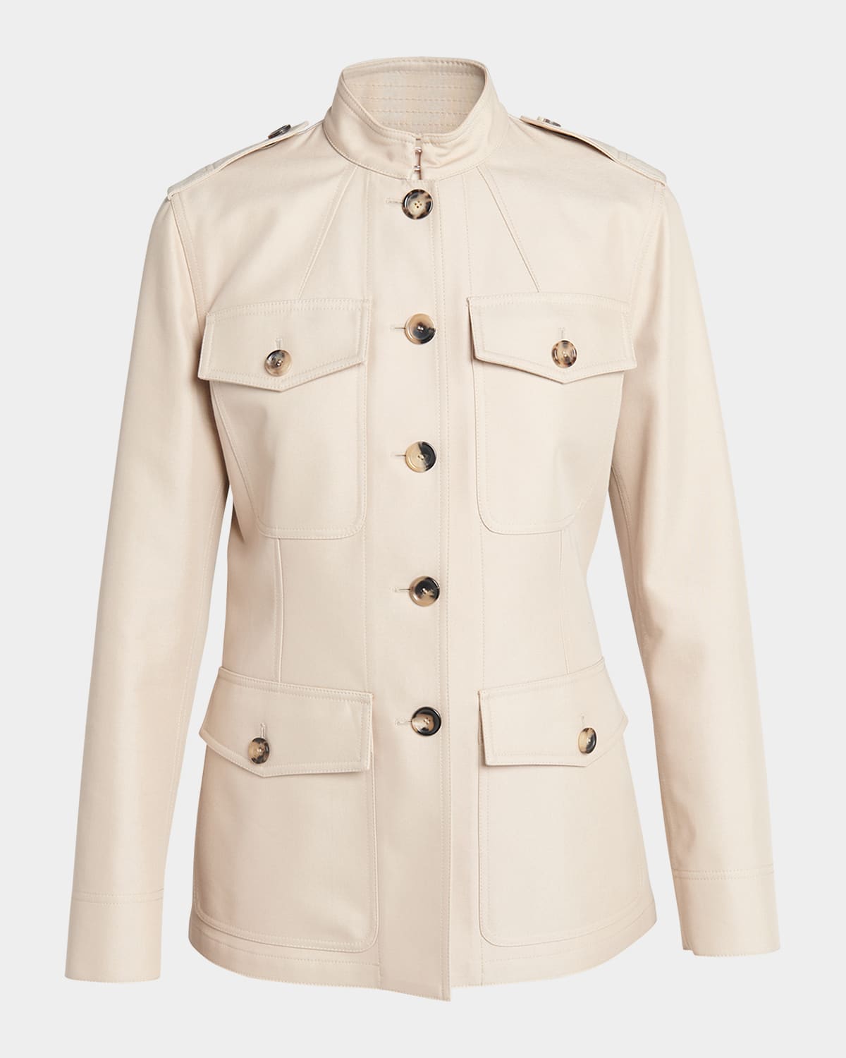 Loro Piana Single Breasted Long Sleeved Coat In D0l2 Maitake