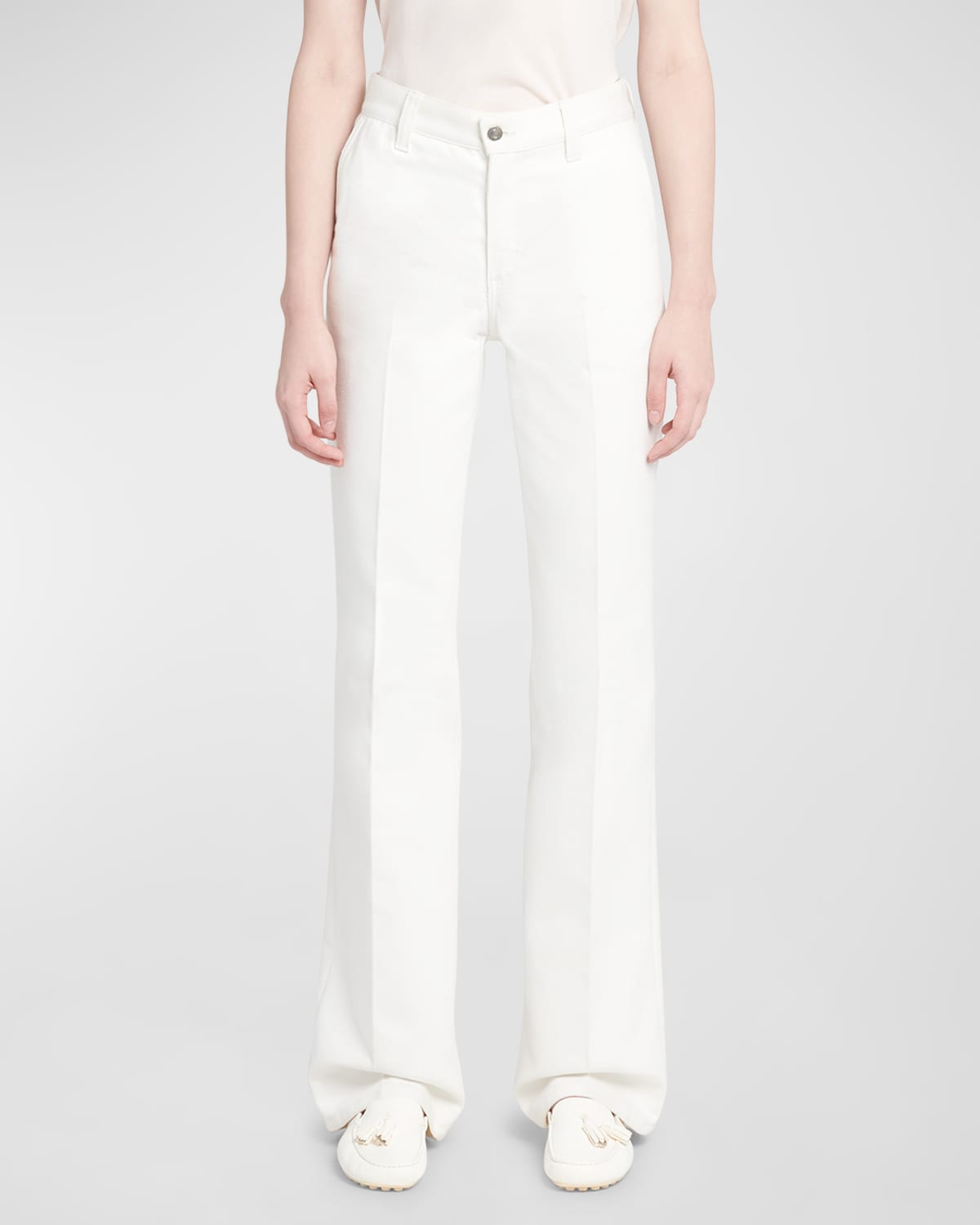 Loro Piana Thayer High-rise Straight-leg Denim Pants In 1000 White