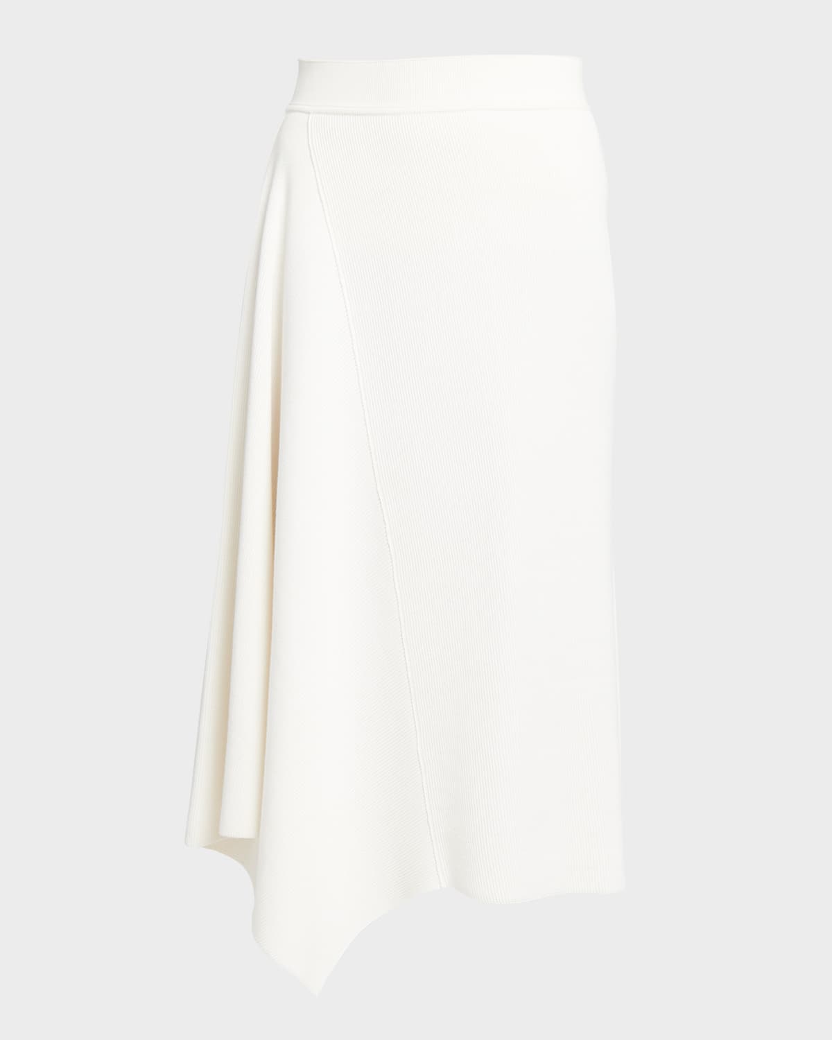 Shop Loro Piana Tazawa Rib Asymmetric Midi Skirt In 1000 White