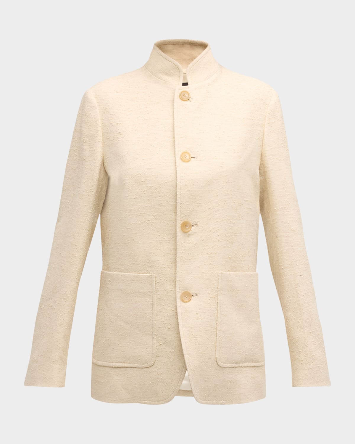 Iconic Spagna Wool Silk Single-Breasted Jacket