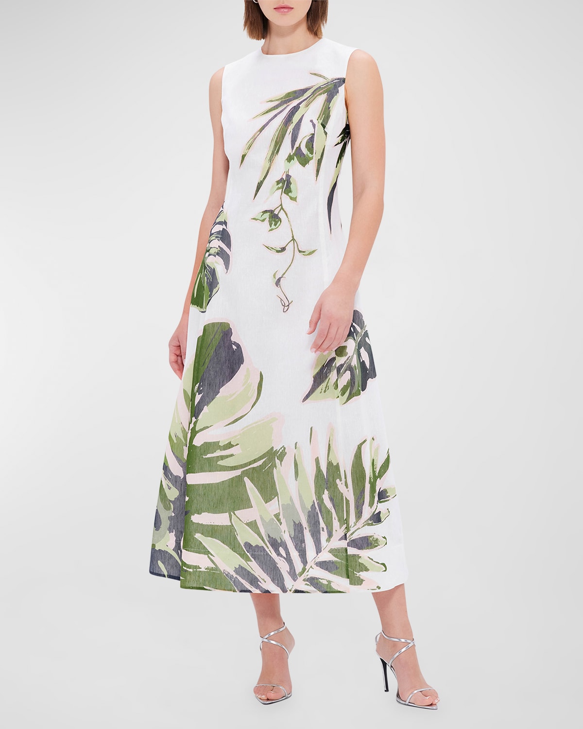 Cleo Sleeveless Linen-Blend Midi Dress