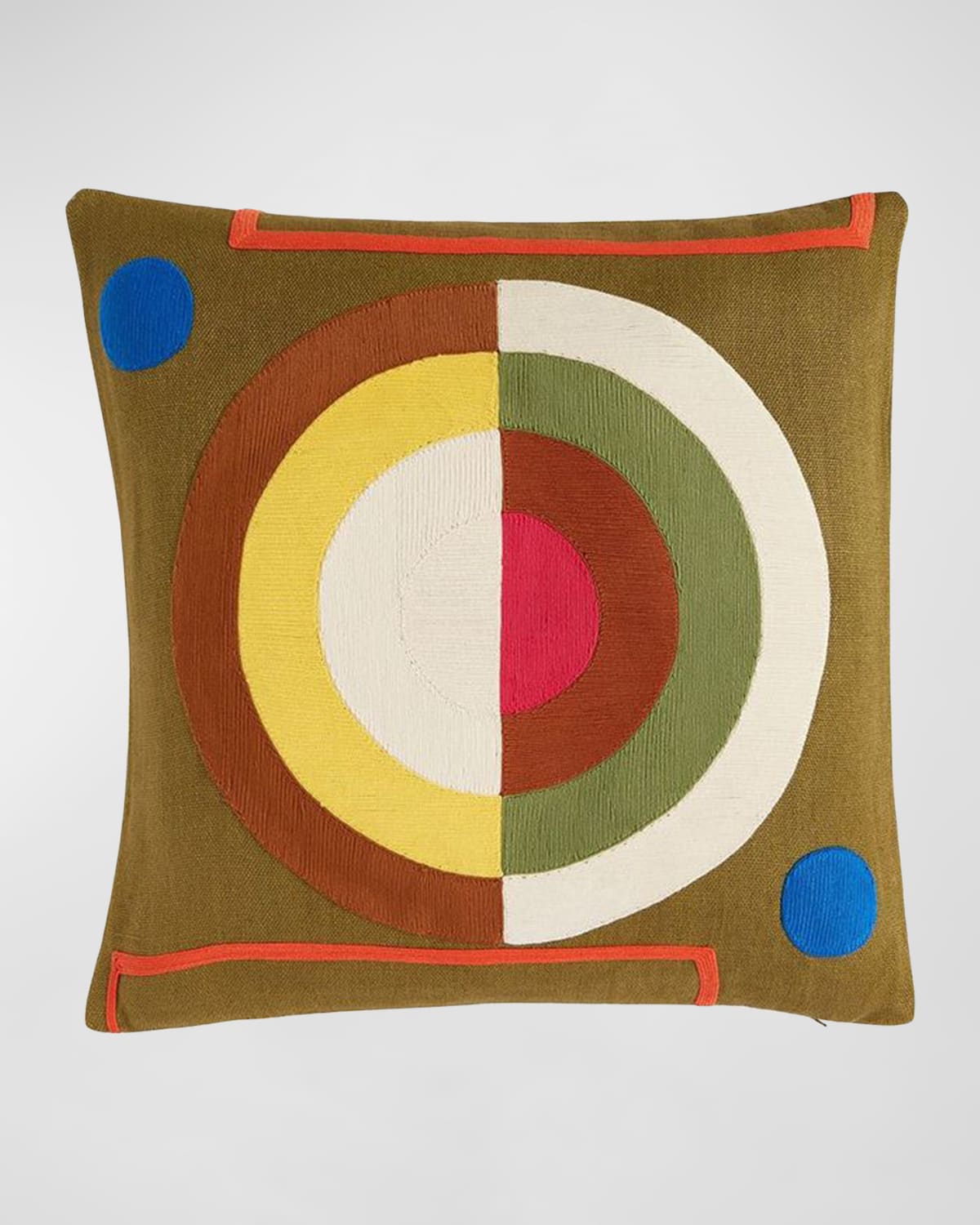 Shop Jonathan Adler Monterey Bullseye Pillow, 22" Square In Multi