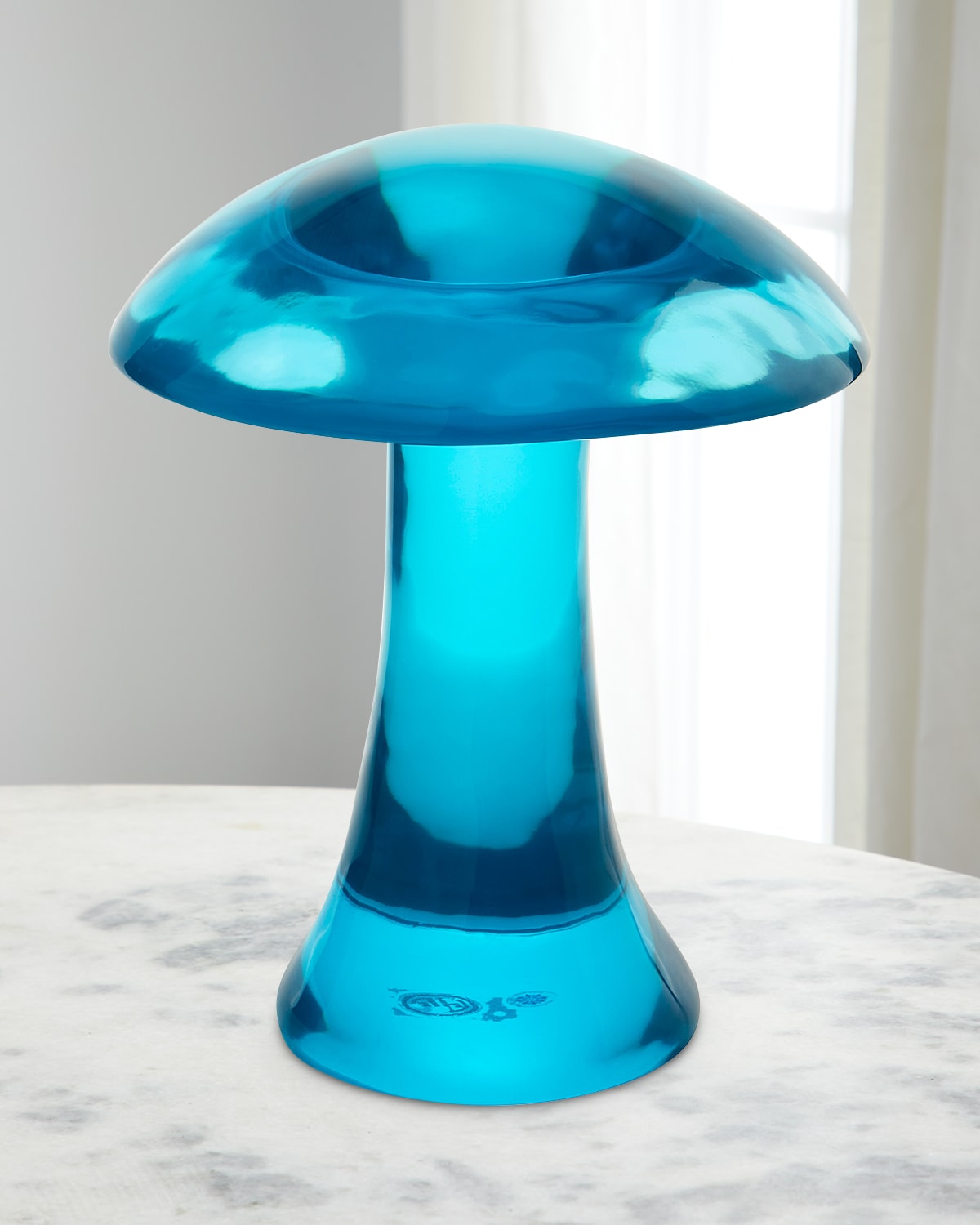 Jonathan Adler Turquoise Acrylic Mushroom Objet In Turquoise