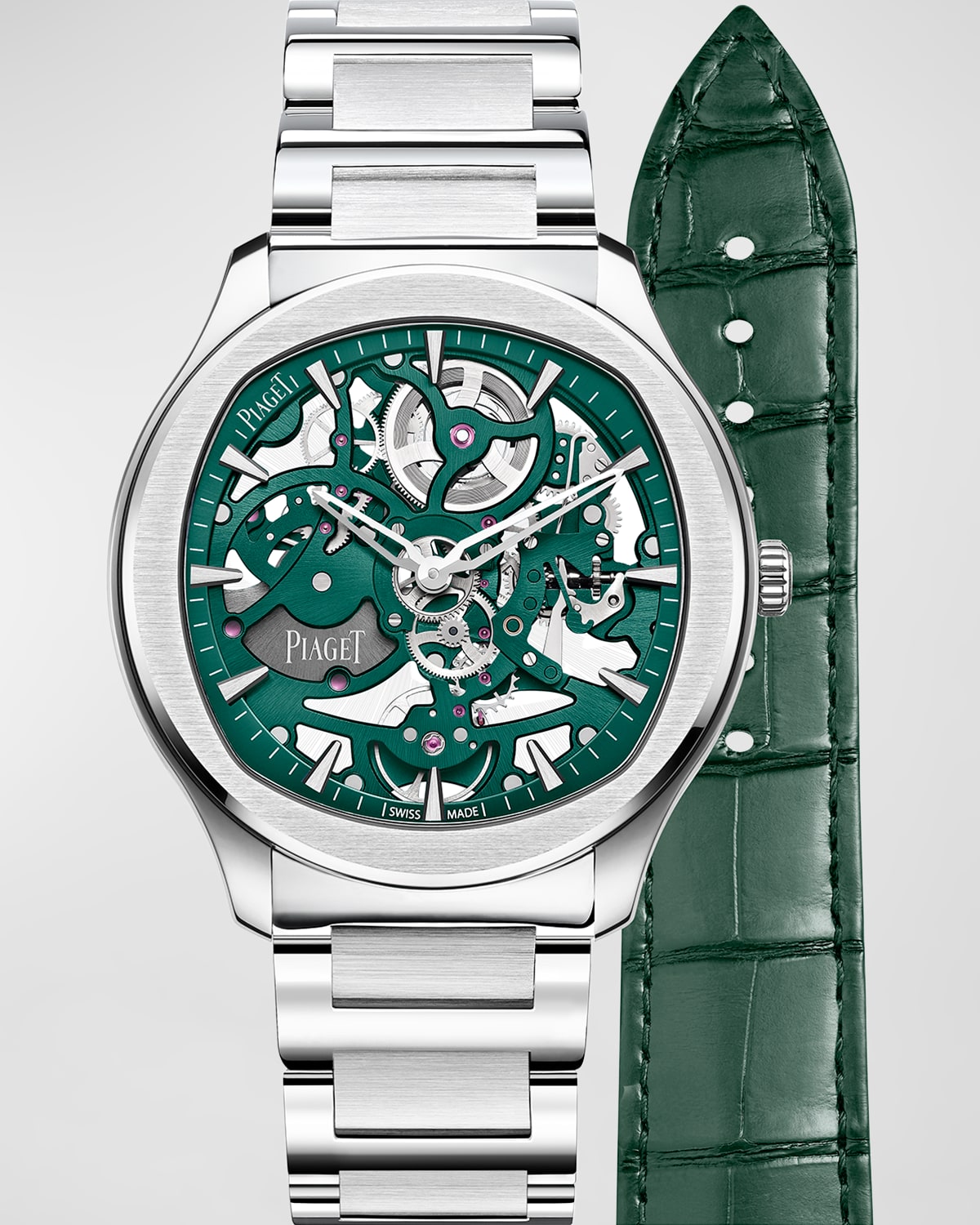 Polo 42mm Stainless Steel Green Skeleton Watch