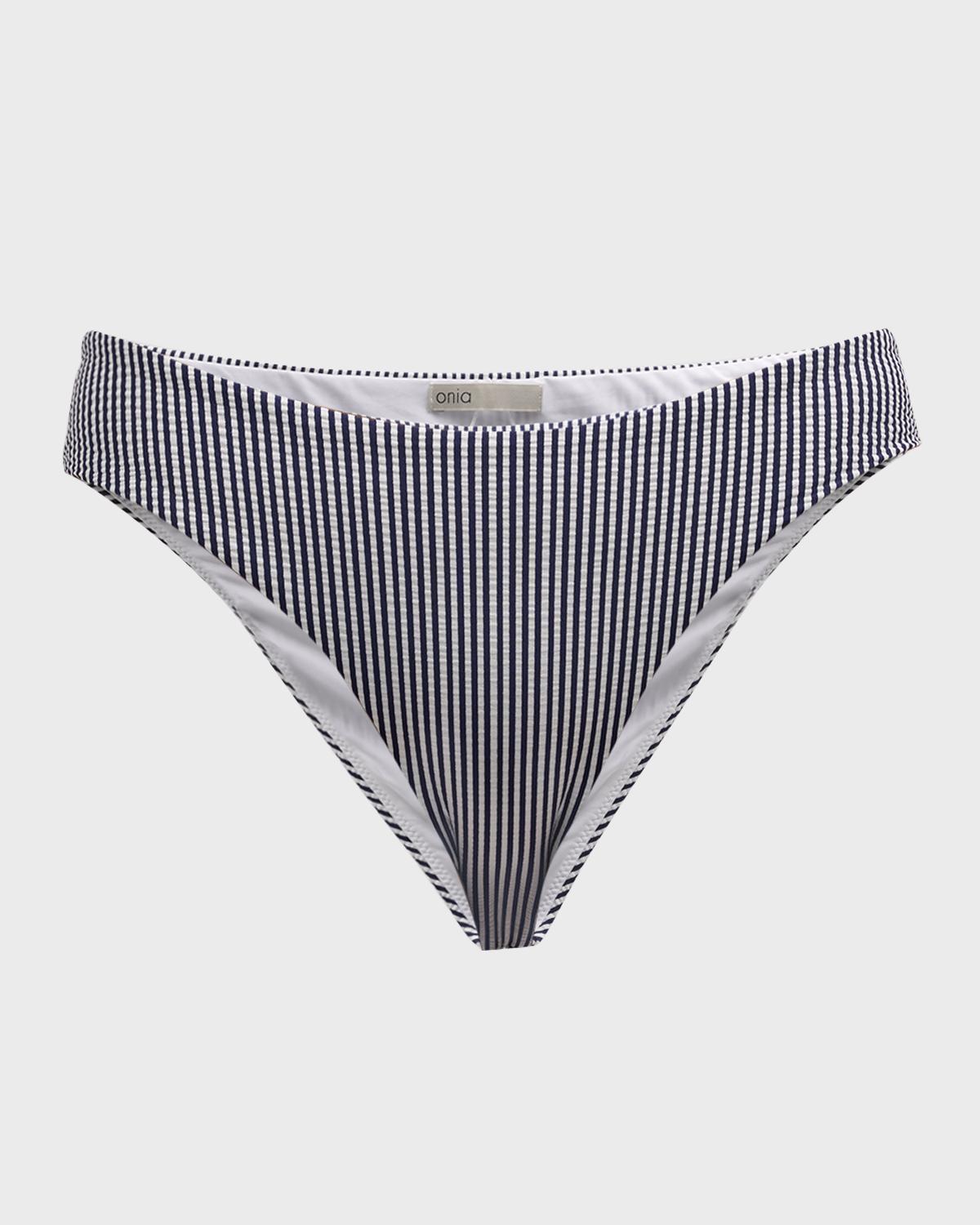 Onia Lily Bikini Bottom In Deep Navywhite