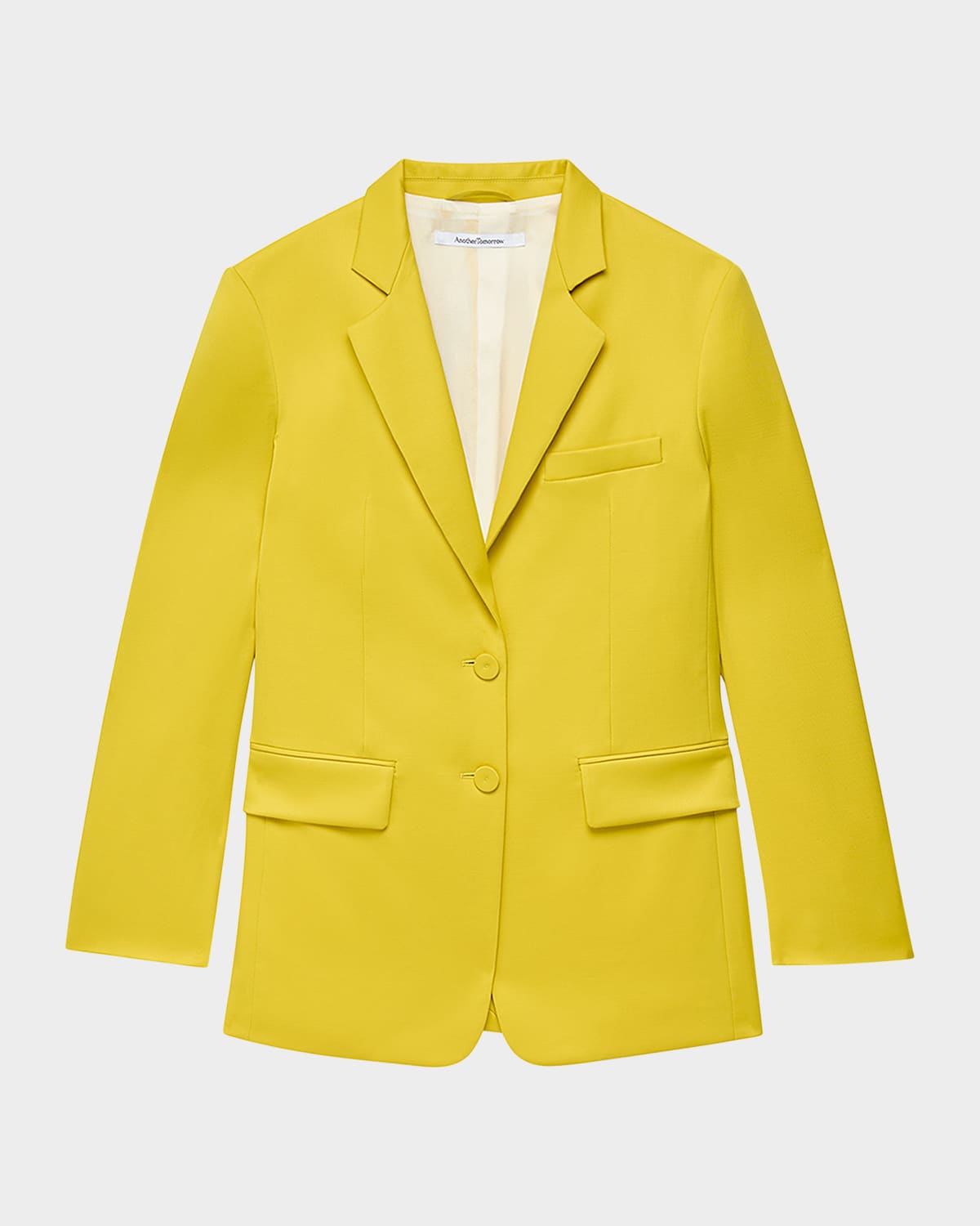 Another Tomorrow Oversized Stretch Wool Blazer In Bright Chartreuse