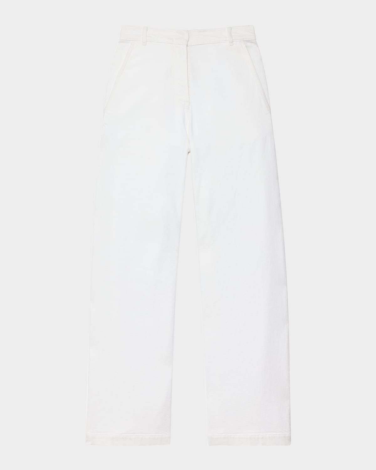 Another Tomorrow Carpenter Denim Wide-leg Pants In Off White