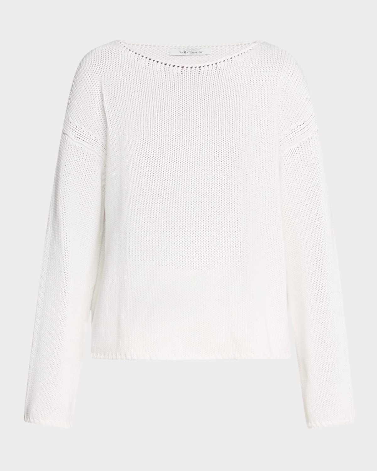 Another Tomorrow Draped Knit Jumper In White