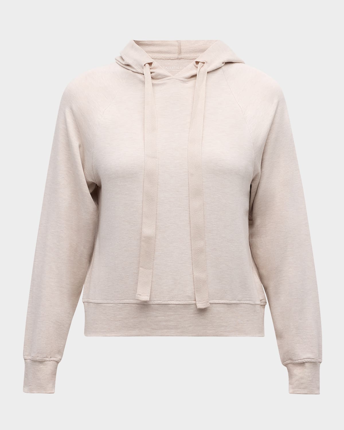 Majestic Long-sleeve Drawstring Hoodie In Ecru Chine