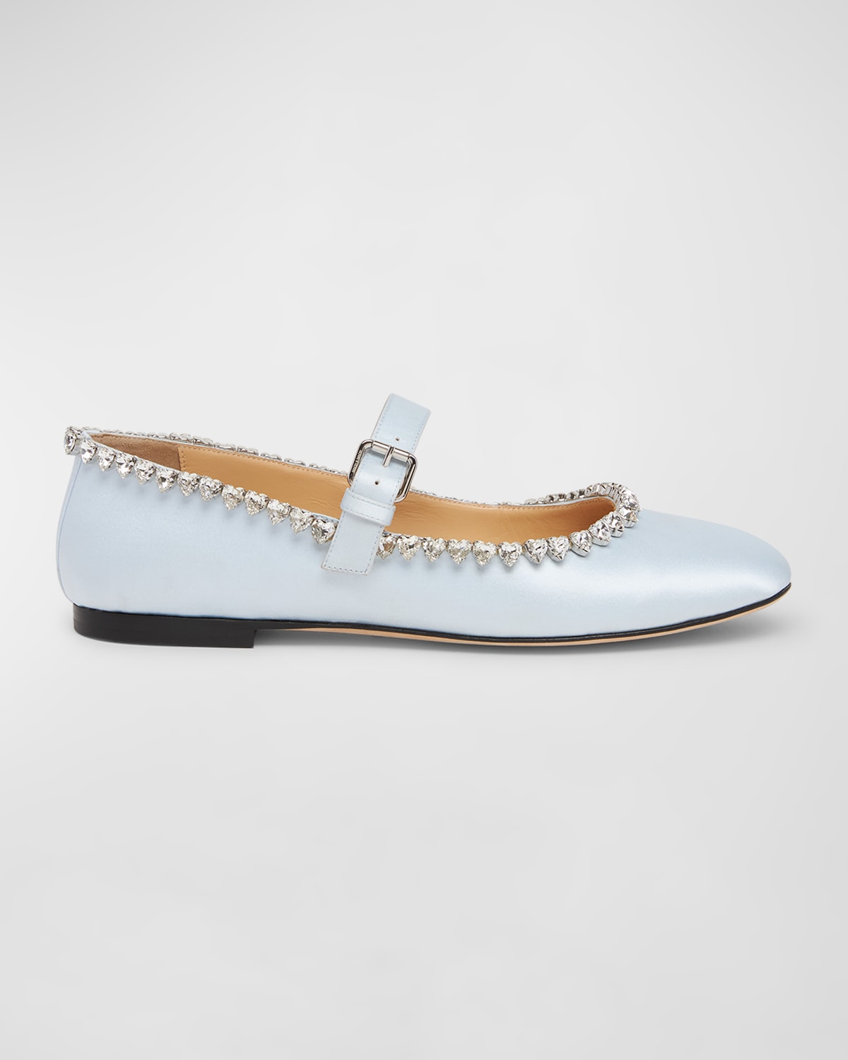 Mach & Mach Audrey Crystal-embellished Ballerina Shoes In Pearl White
