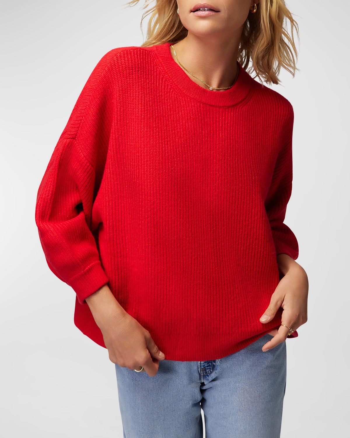 Spiritual Gangster Jolie Crewneck Sweater In Ruby Red
