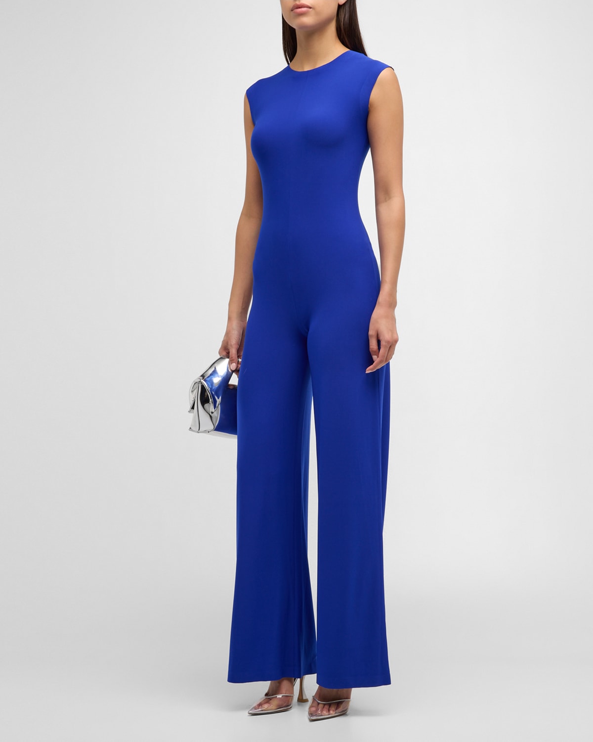 Norma Kamali Sleeveless Jumpsuit In Electric Blue