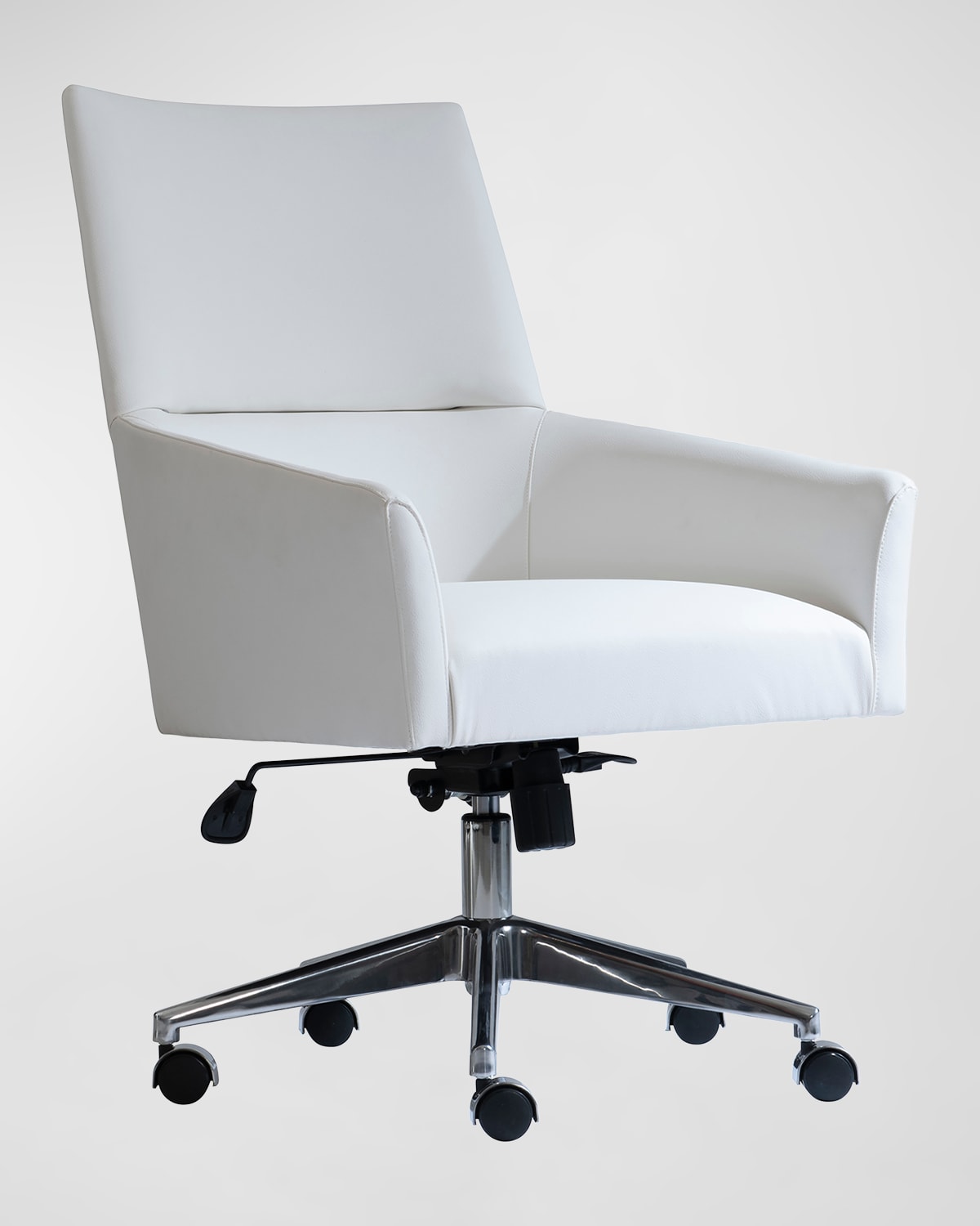 Bernhardt Stratum Leather Office Chair In Stainless, White