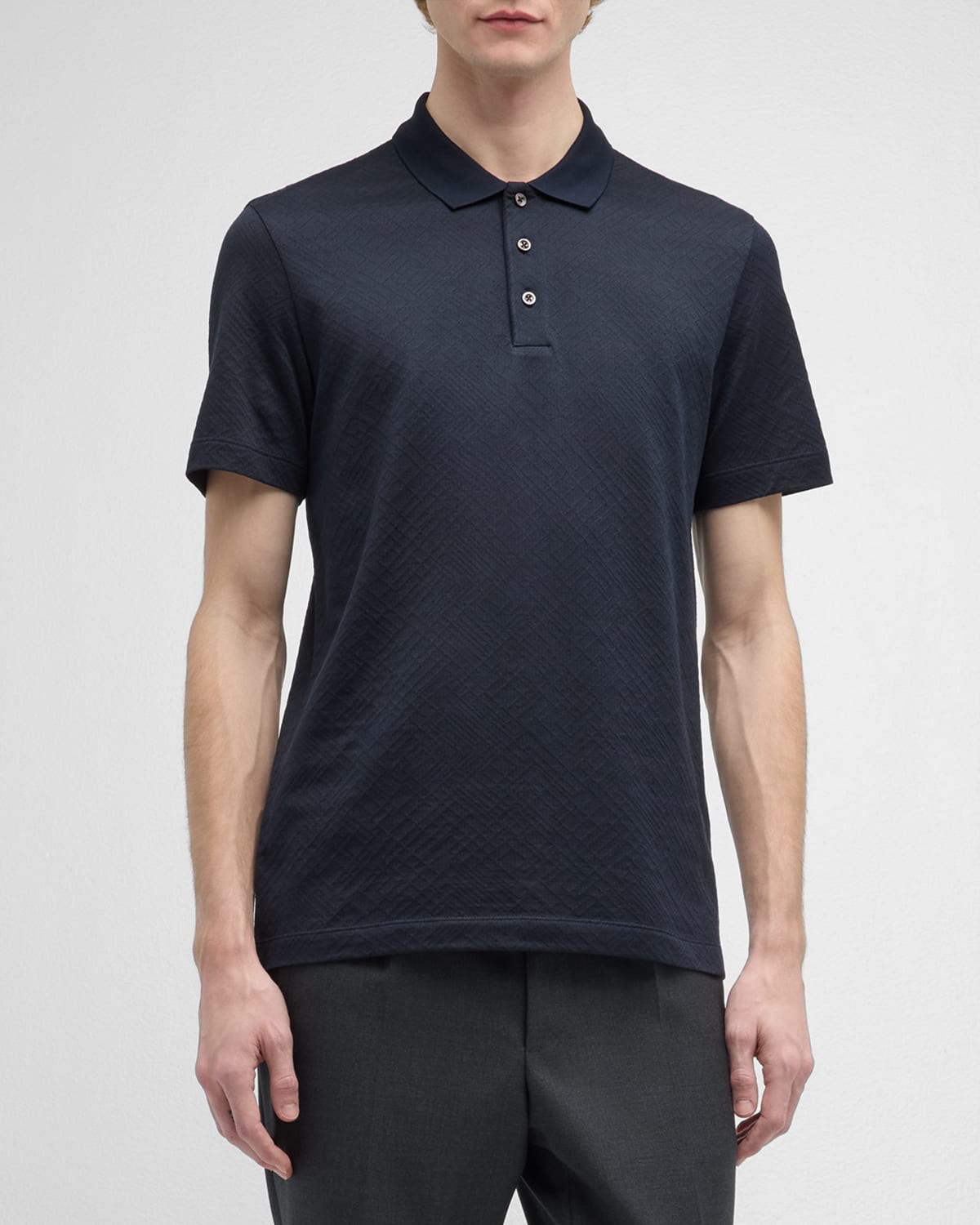 Men's Cotton Jacquard Polo Shirt