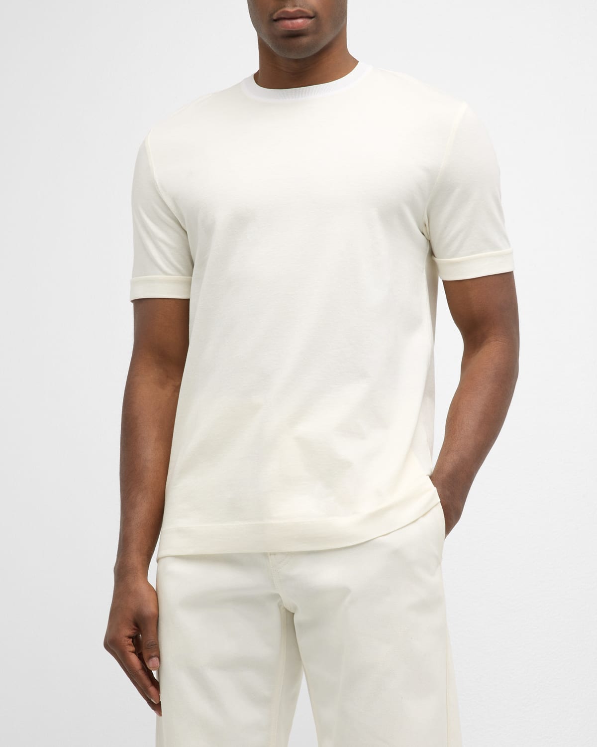 Men's Cotton Melange Crewneck T-Shirt