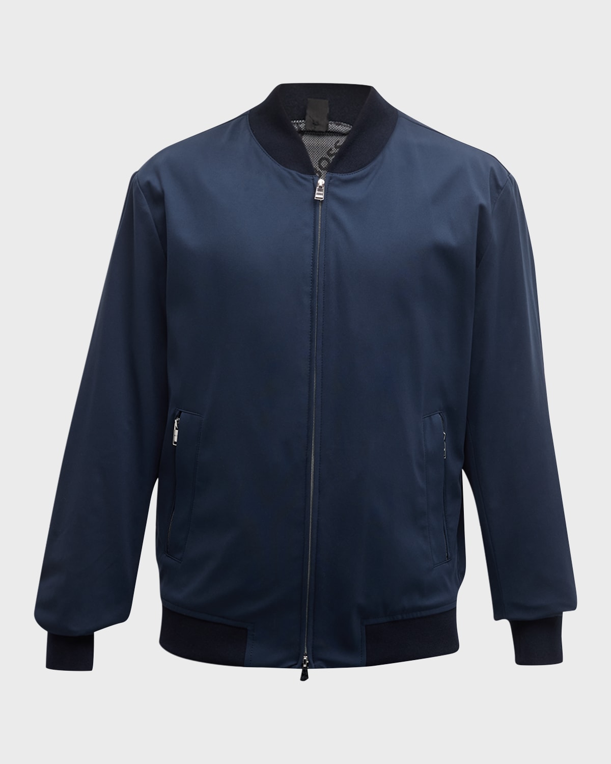 Shop Hugo Boss Men's Slim-fit Nylon Bomber Jacket In Dk Bu